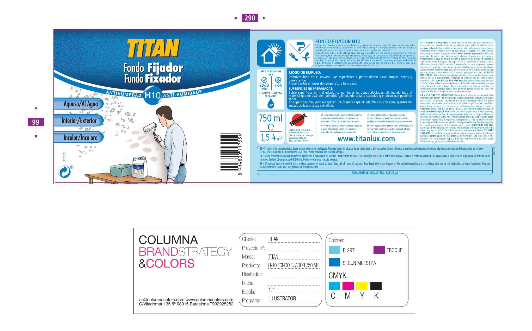 Fundo fixador água Titan h10 interior e exterior 0,75L incolor - 3