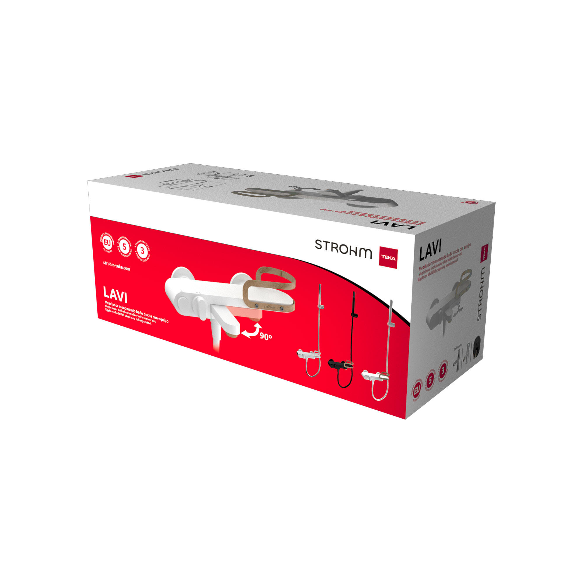 Grifo de bañera monomando STROHM TEKA Lavi blanco mate Antical Latón - 12