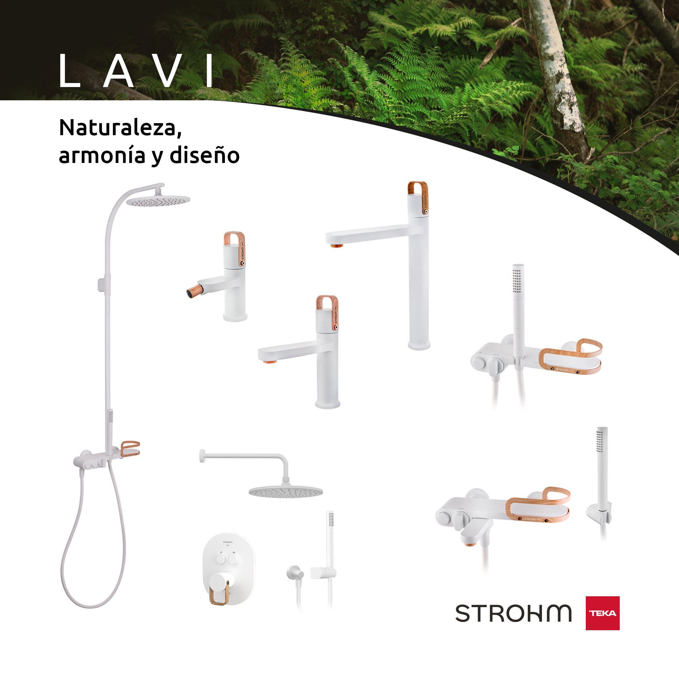Grifo de bañera monomando STROHM TEKA Lavi blanco mate Antical Latón - 6