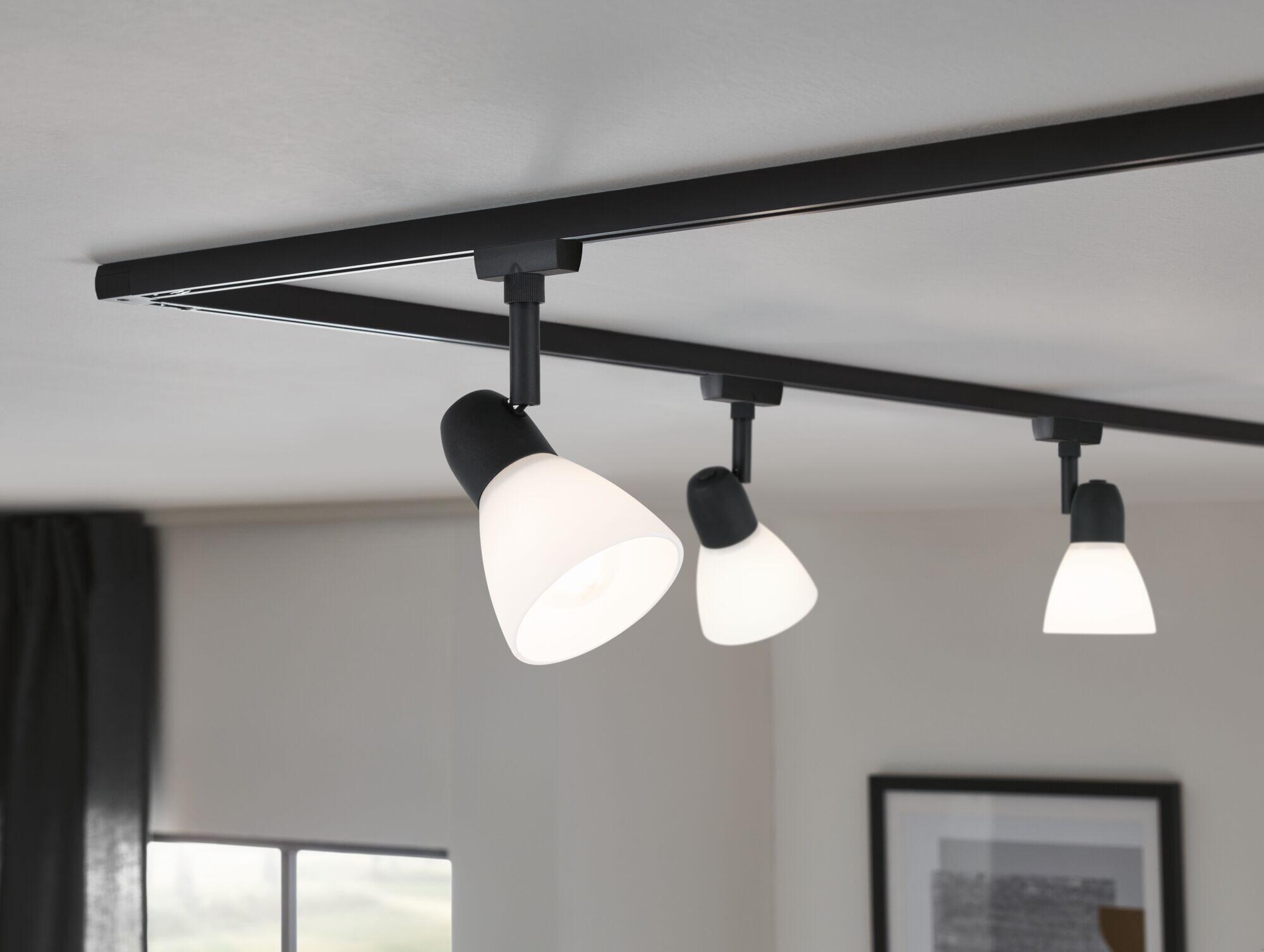 Spot URAIL Caps, E14 230V, métal noir/verre opalin, PAULMANN - 2