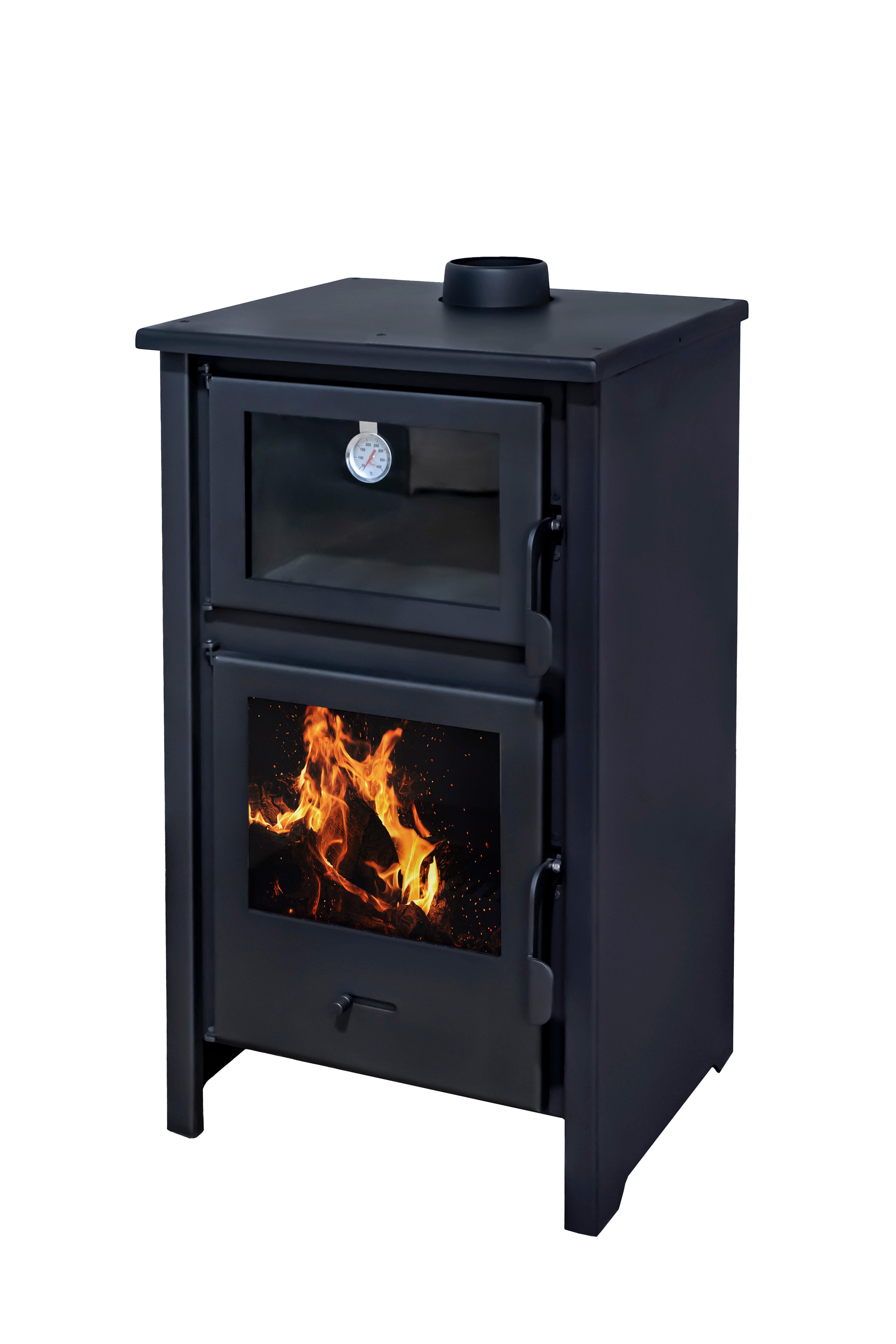 estufa de lena eider biomasa cookfire horno eco new 97 kw