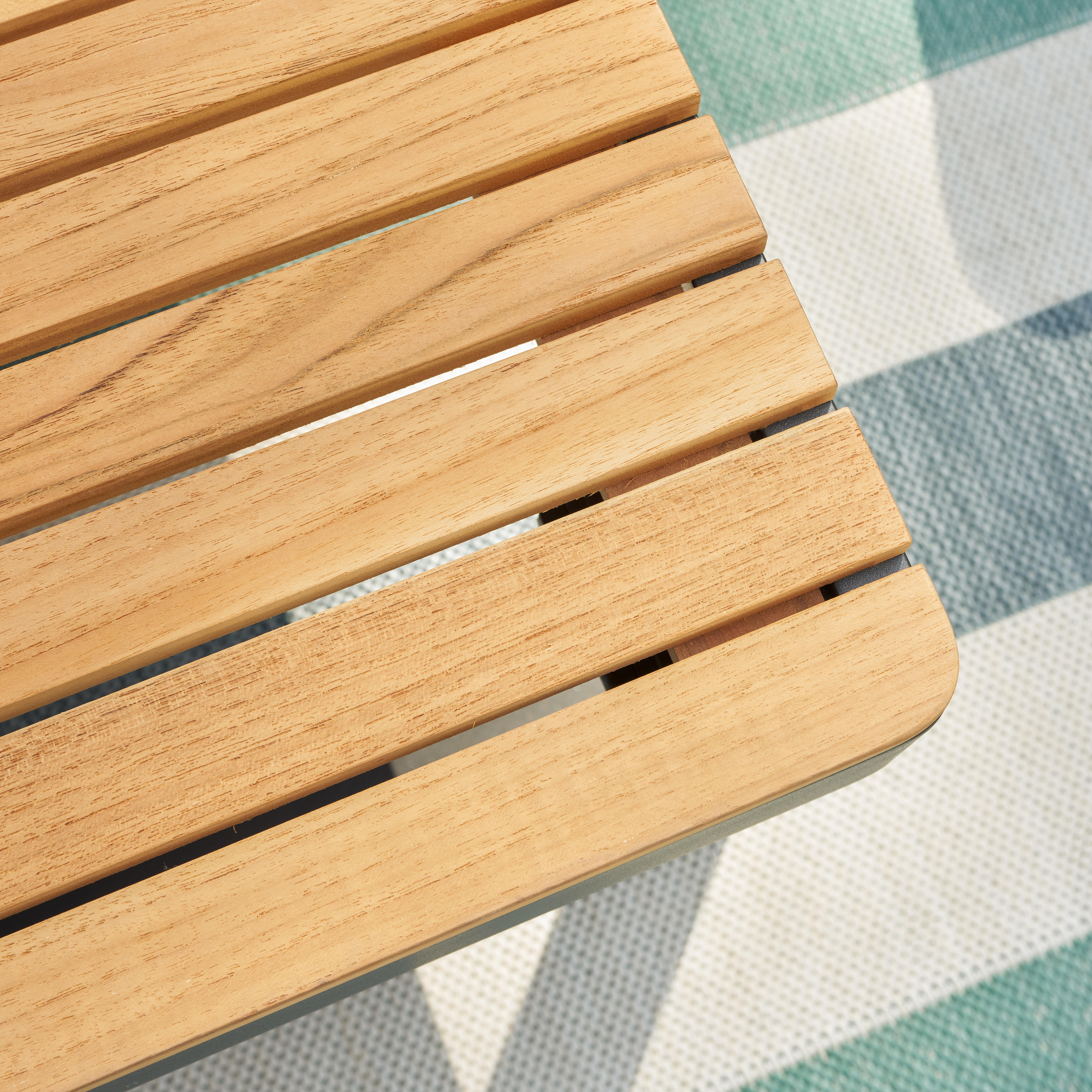 Tavolino da caffè da giardino Persea NATERIAL in alluminio con piano in teak Teak naturale per 1 persona 115x70cm - 8