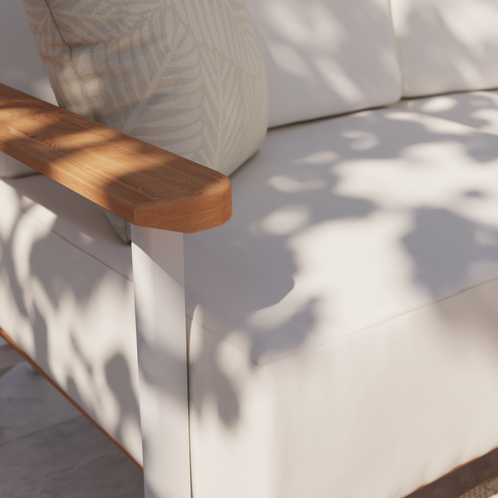 Canapé 2 places NATERIAL Duna en aluminium et teck - 8