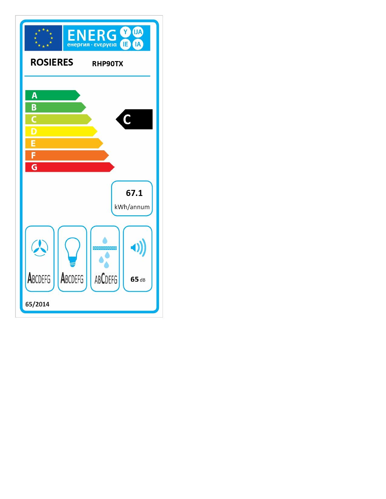 Hotte décorative box L90 cm ROSIÈRES RHP90TX gris / argent - 3