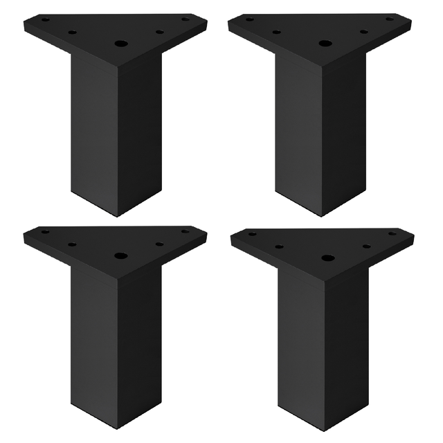 4 Pata para mueble de ABS color negro altura 15 cm