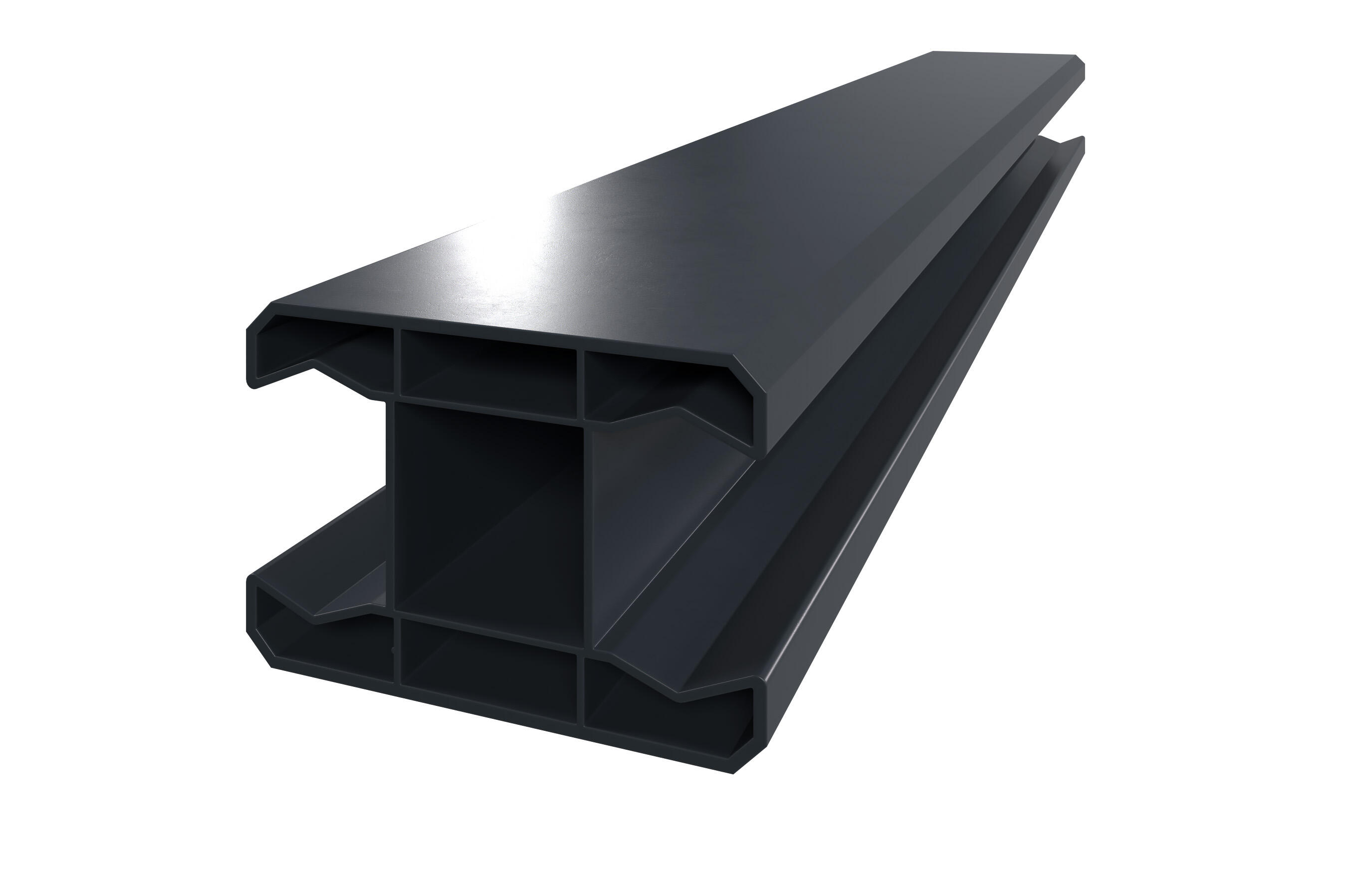 Poste de pvc gris antracita de 9 x 6 cm clea