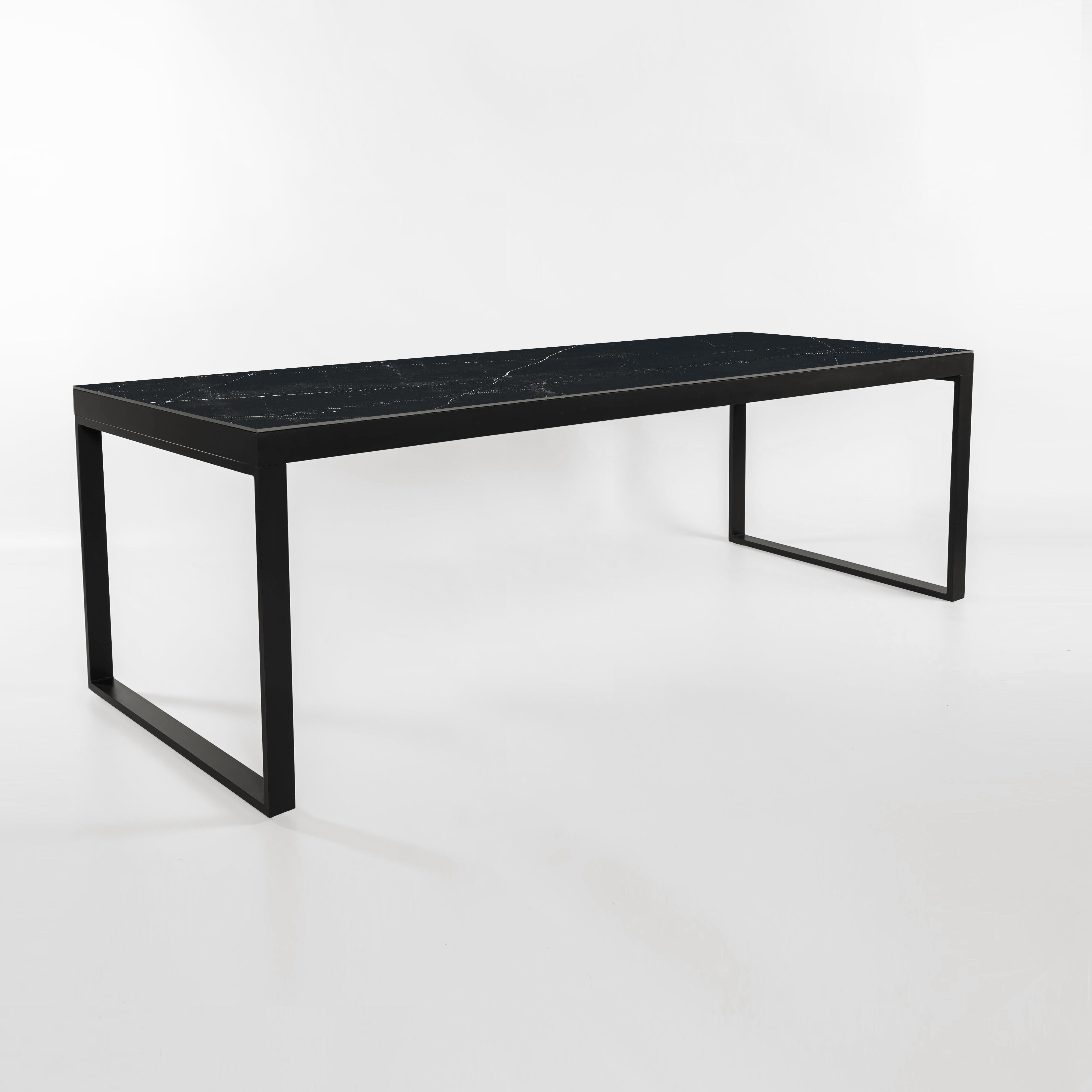 Mesa de aluminio y cerámica xxl cyka antracita de 120x74x260 cm