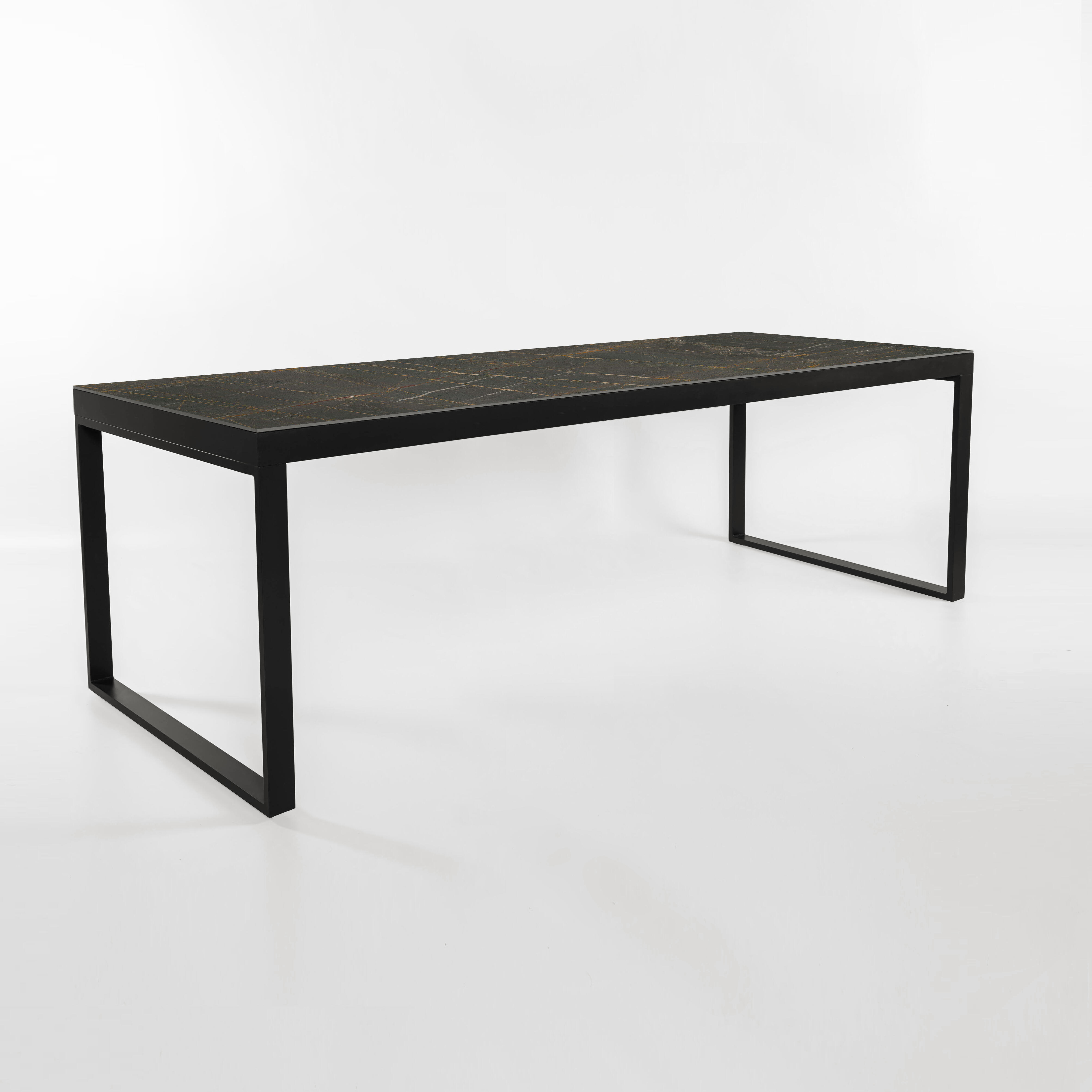 Mesa de aluminio y cerámica xxl cyka antracita atlas de 120x74x260 cm