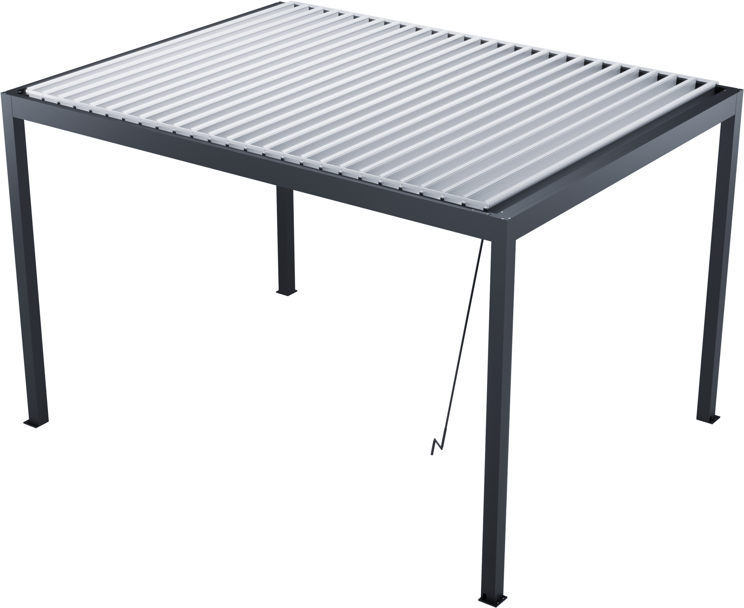 pergola bioclimatica de aluminio bolonia gris y lama blanca de 306 x 406 x 230 cm manual