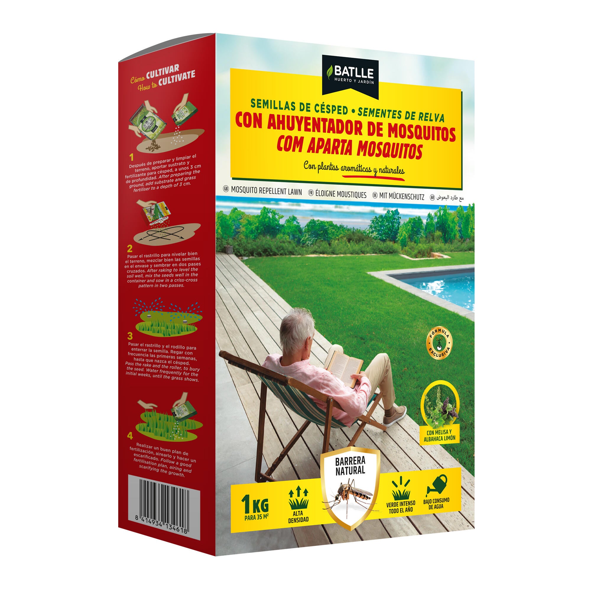 Semilla de césped semillas batlle con ahuyentador de mosquitos de 1kg
