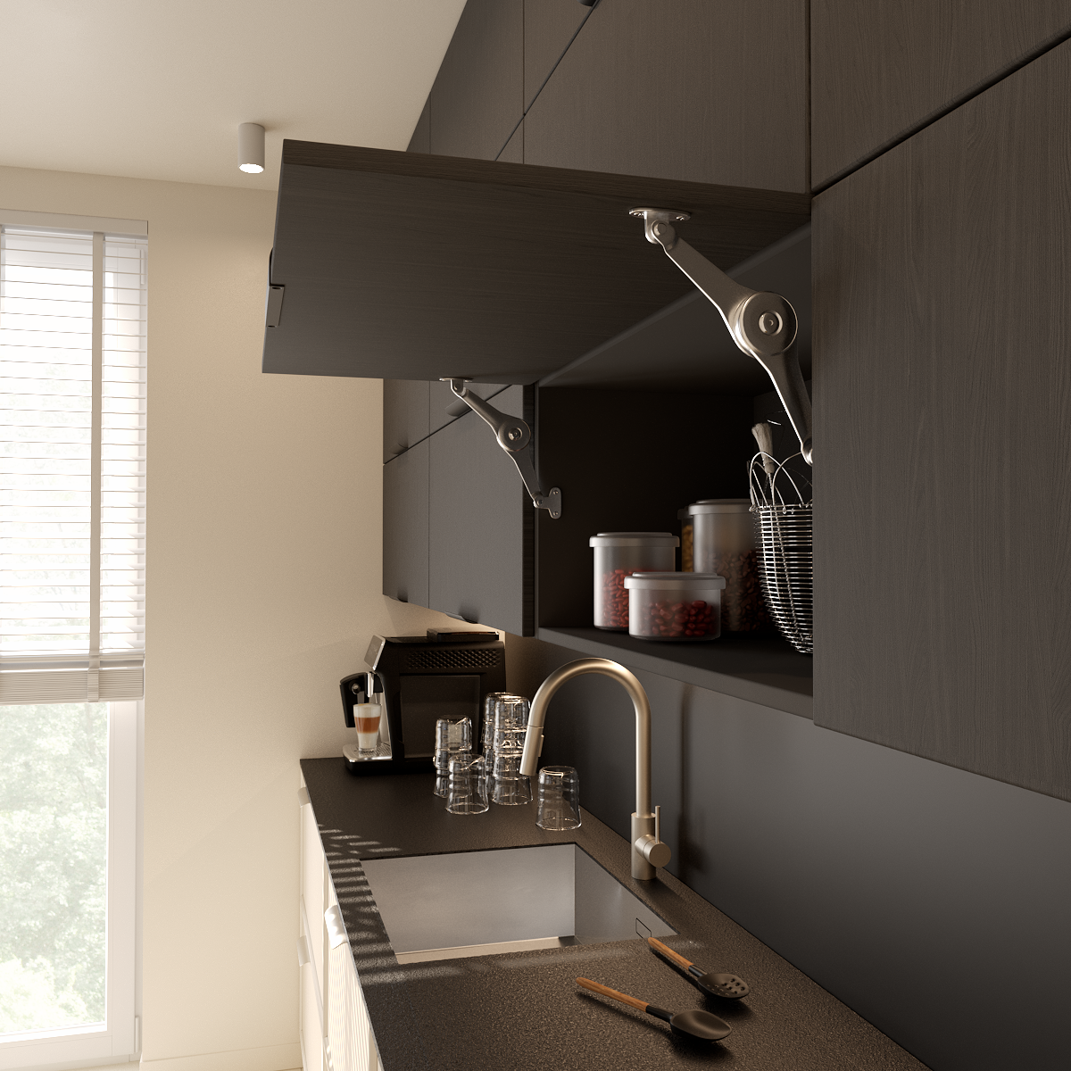 Panel kuchenny ścienny 65 x 305 cm czarny mat 103T Biuro Styl - 5