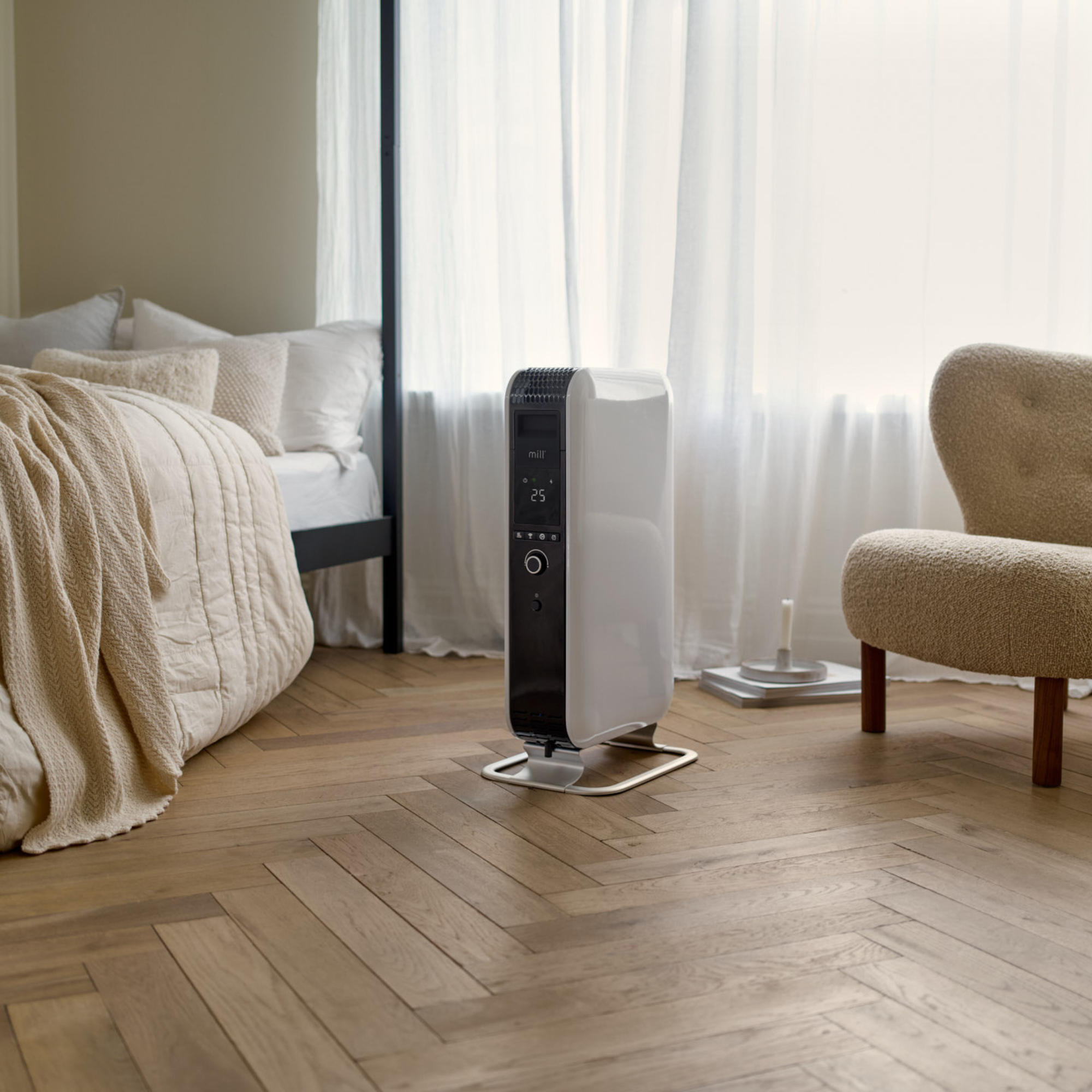 Radiateur bain d'huile électrique wifi 1500W MILL blanc - 4