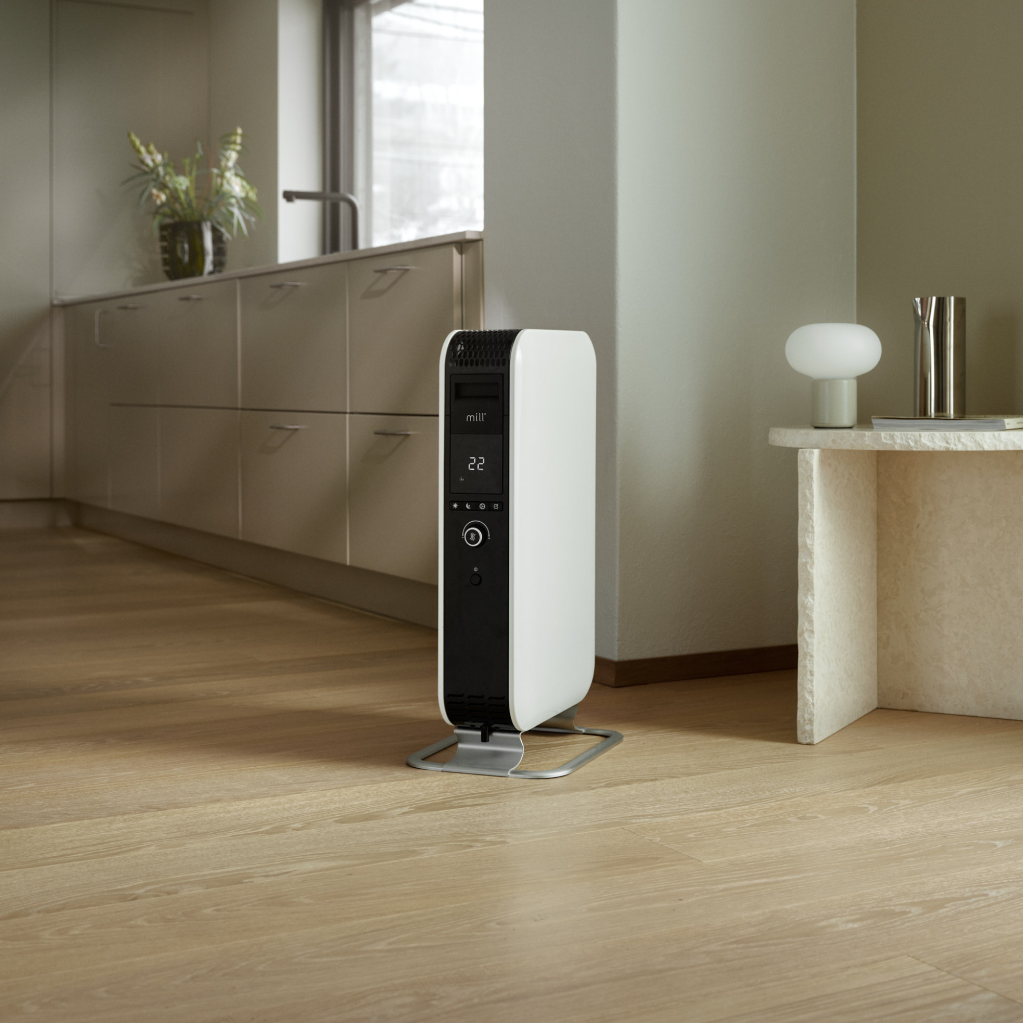 Radiateur bain d'huile électrique design scandinav 1500W MILL blanc - 5