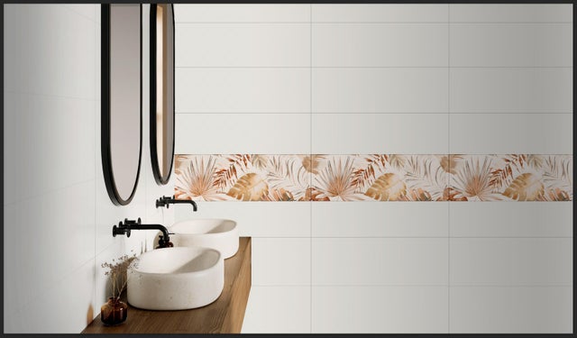 Carrelage mural intérieur décor effet floral l.30 x L.90 cm - Floral (B)