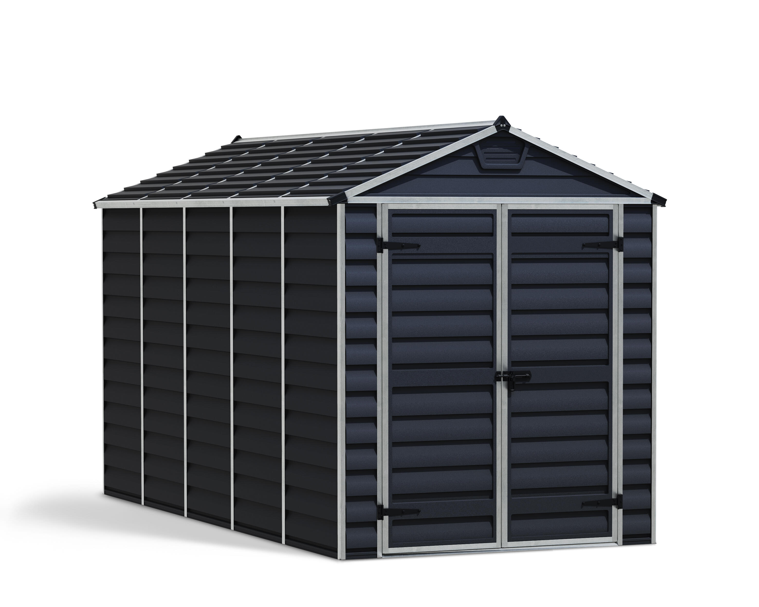 caseta de policarbonato skylight de 1854x217x3786 cm y 7 m2 con 1 mm espesor y doble puerta abatible canopia by palram