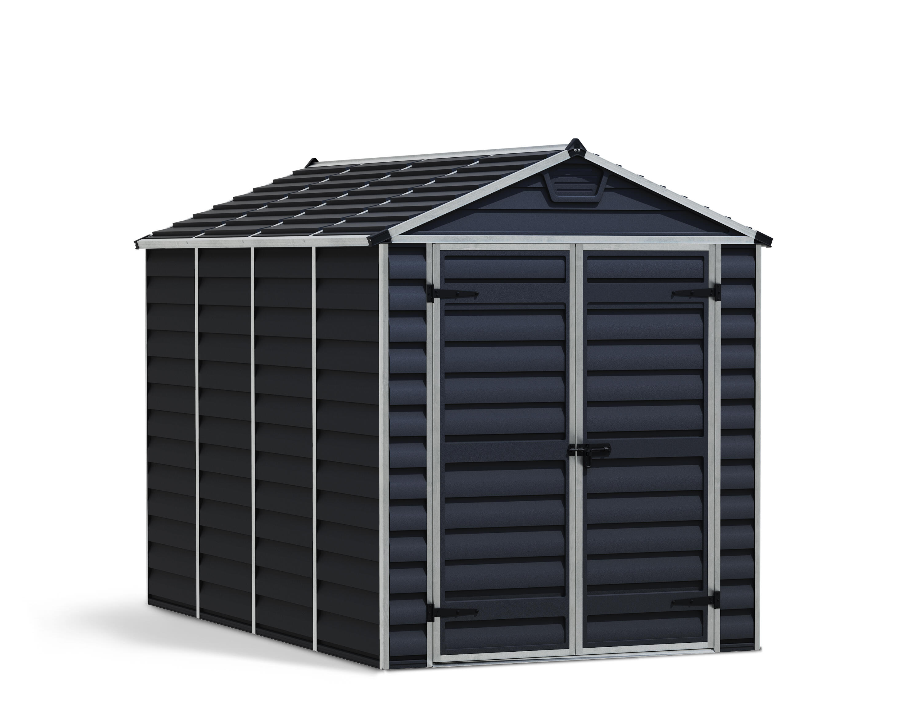 caseta de policarbonato skylight de 1854x217x3036 cm y 56 m2 con 1 mm espesor y doble puerta abatible canopia by palram