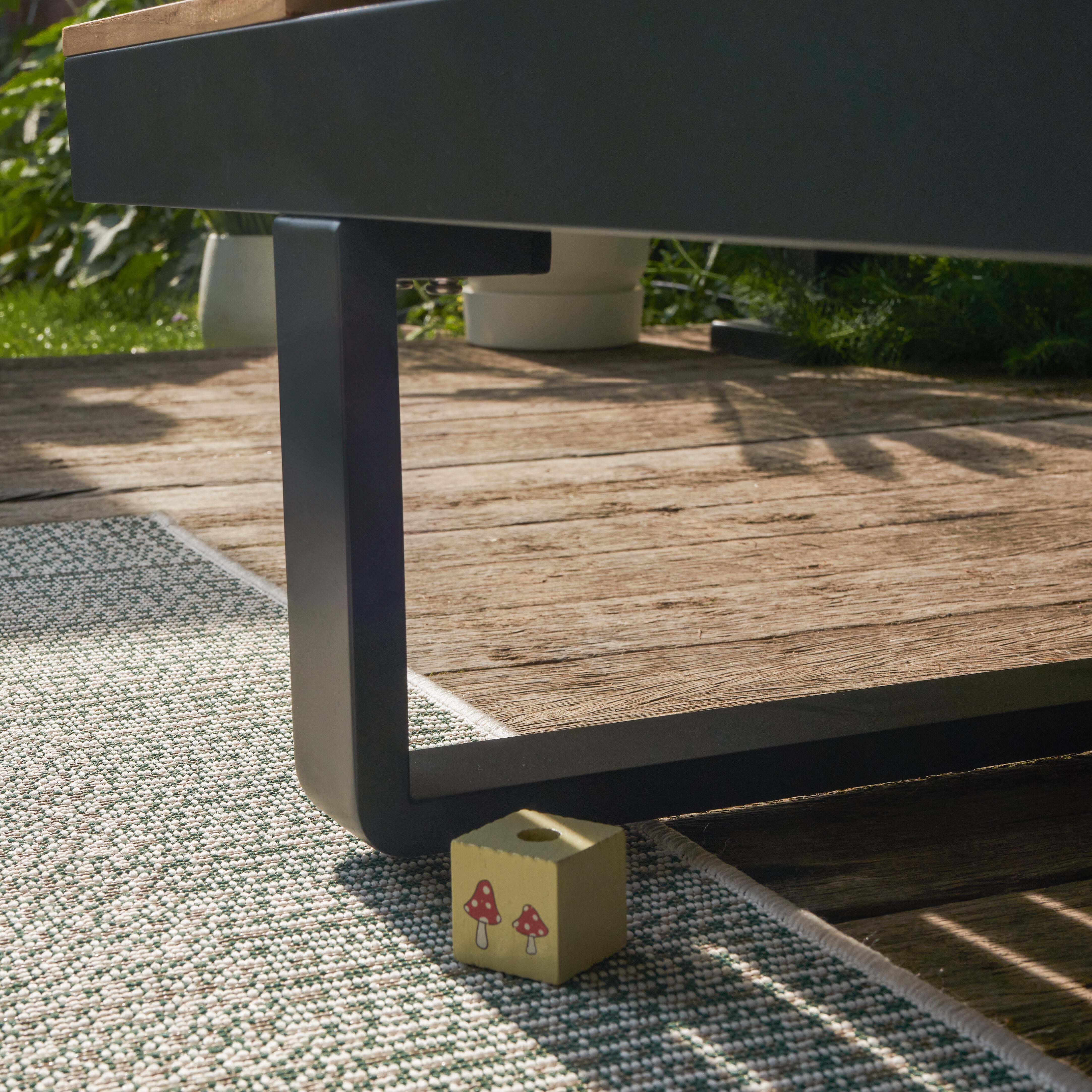 Salotto da giardino angolare per 5 persone antracite Persea NATERIAL con cuscini in poliestere grigio - 10