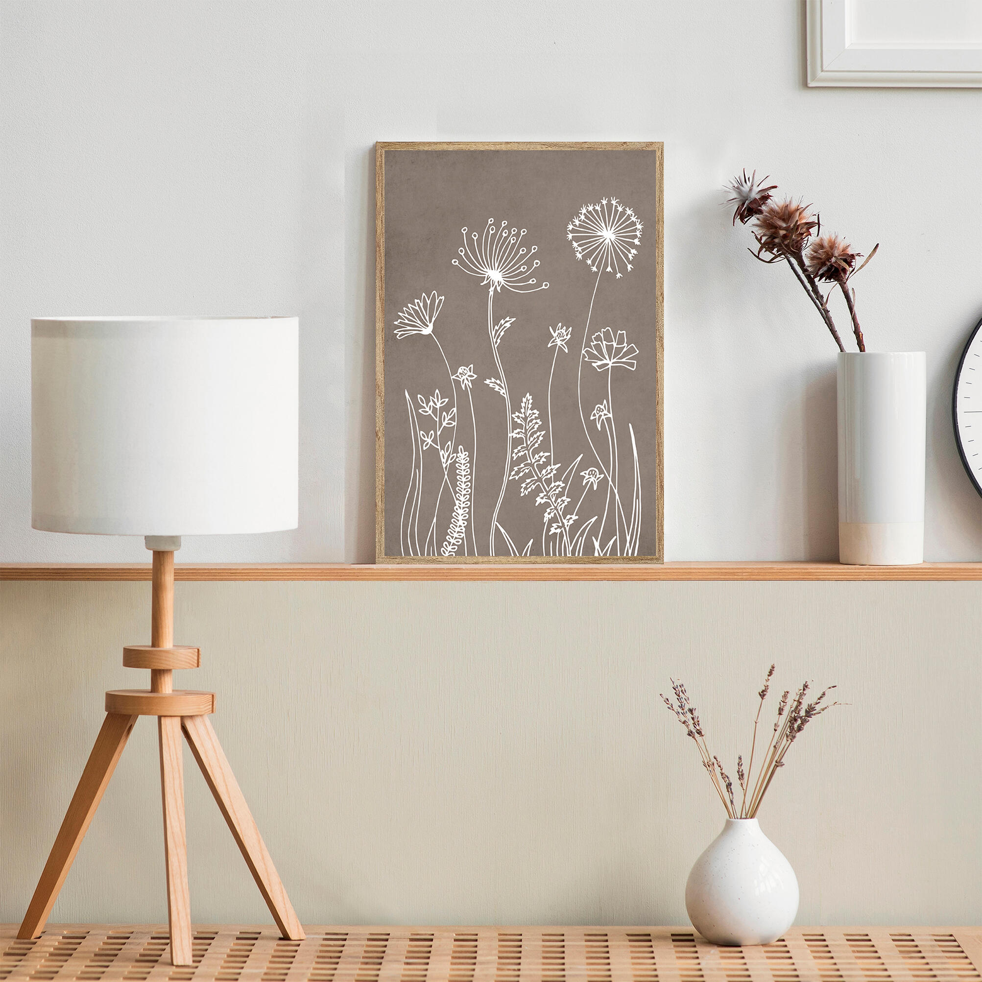 Cuadro con marco Relieve Flor 21 cm x 31 cm Leroy Merlin