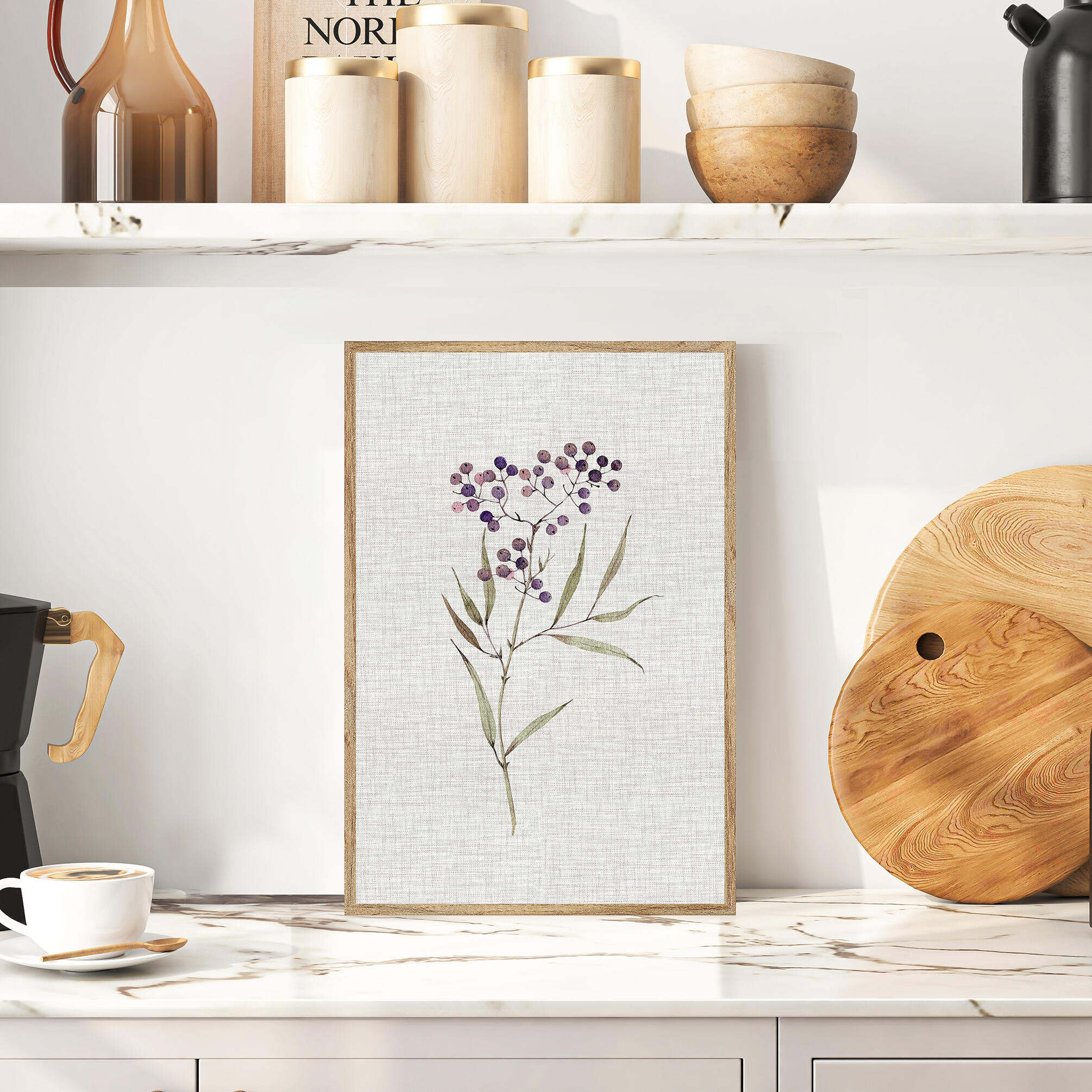 Cuadro con marco Flor Country 21 cm x 31 cm Leroy Merlin