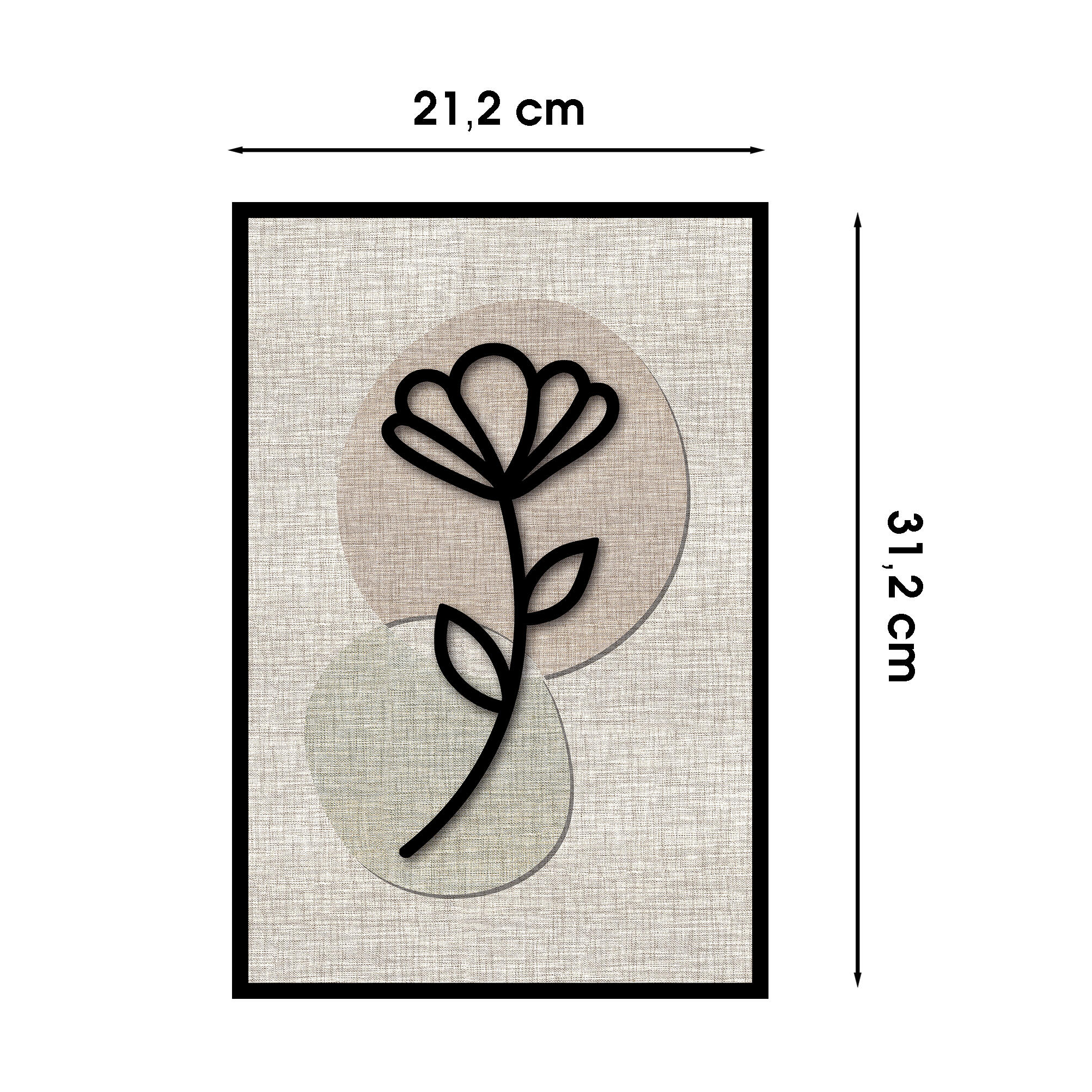 Cuadro con marco Amapola Negra Fondo Marron 21 cm x 31 cm - 3