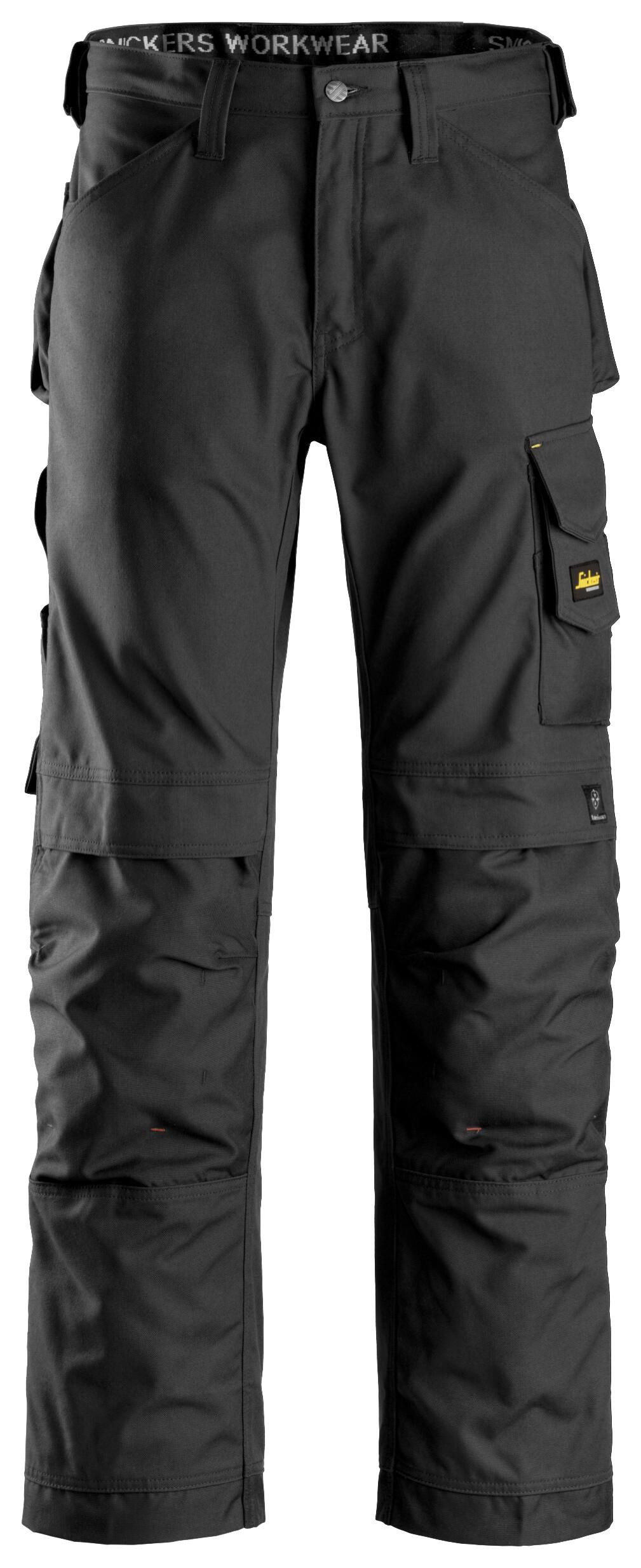 Pantalón trabajo unisex snickers canvas+ - negro - talla 52 estándar