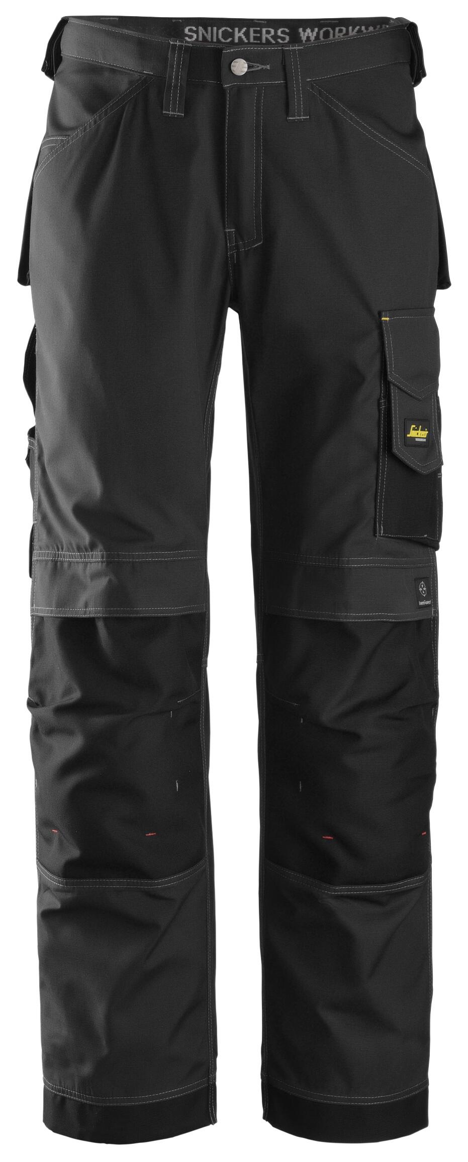 Pantalón trabajo unisex snickers rip-stop - negro - talla 48 estándar