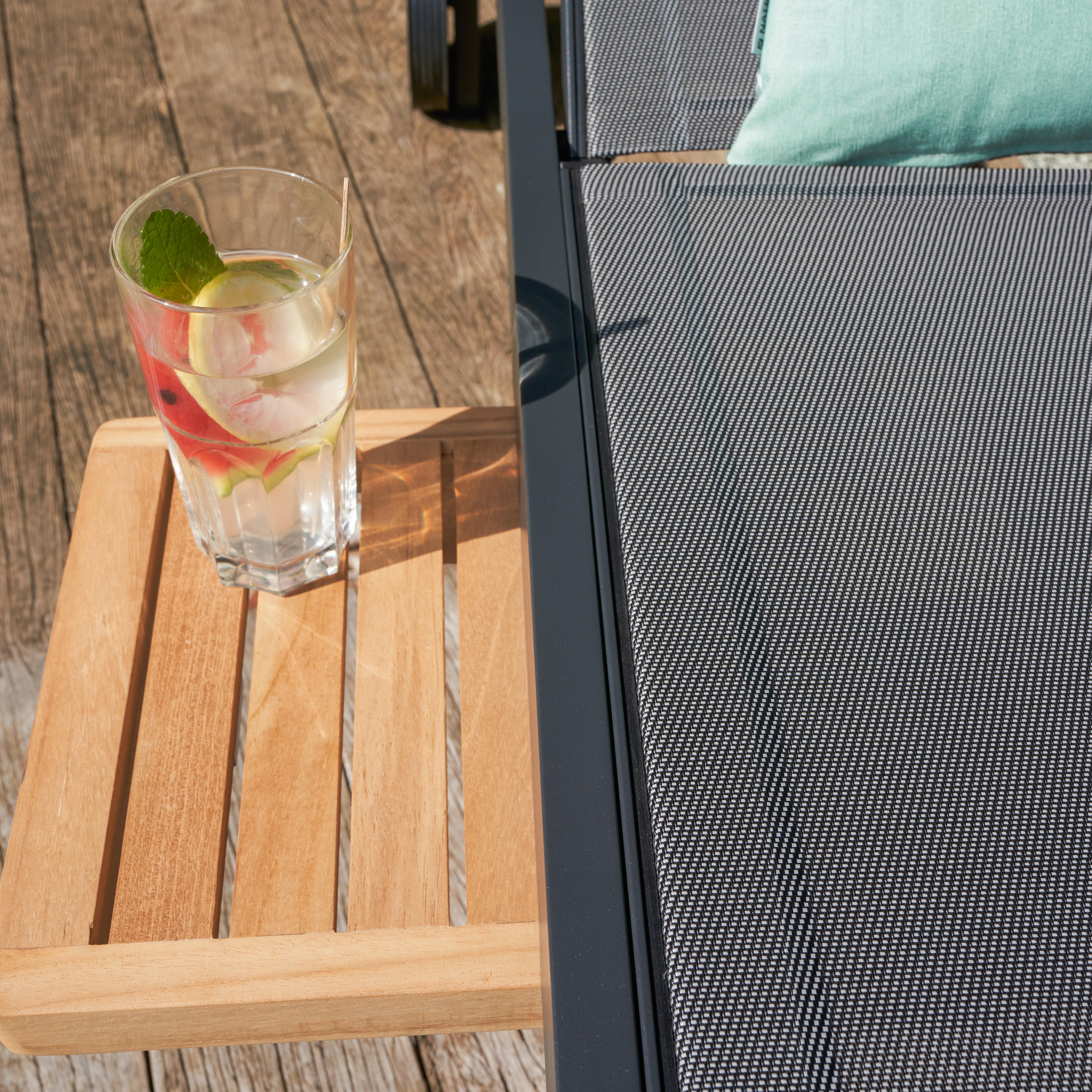 Lettino senza cuscino NATERIAL in alluminio grigio e seduta grigio - 11