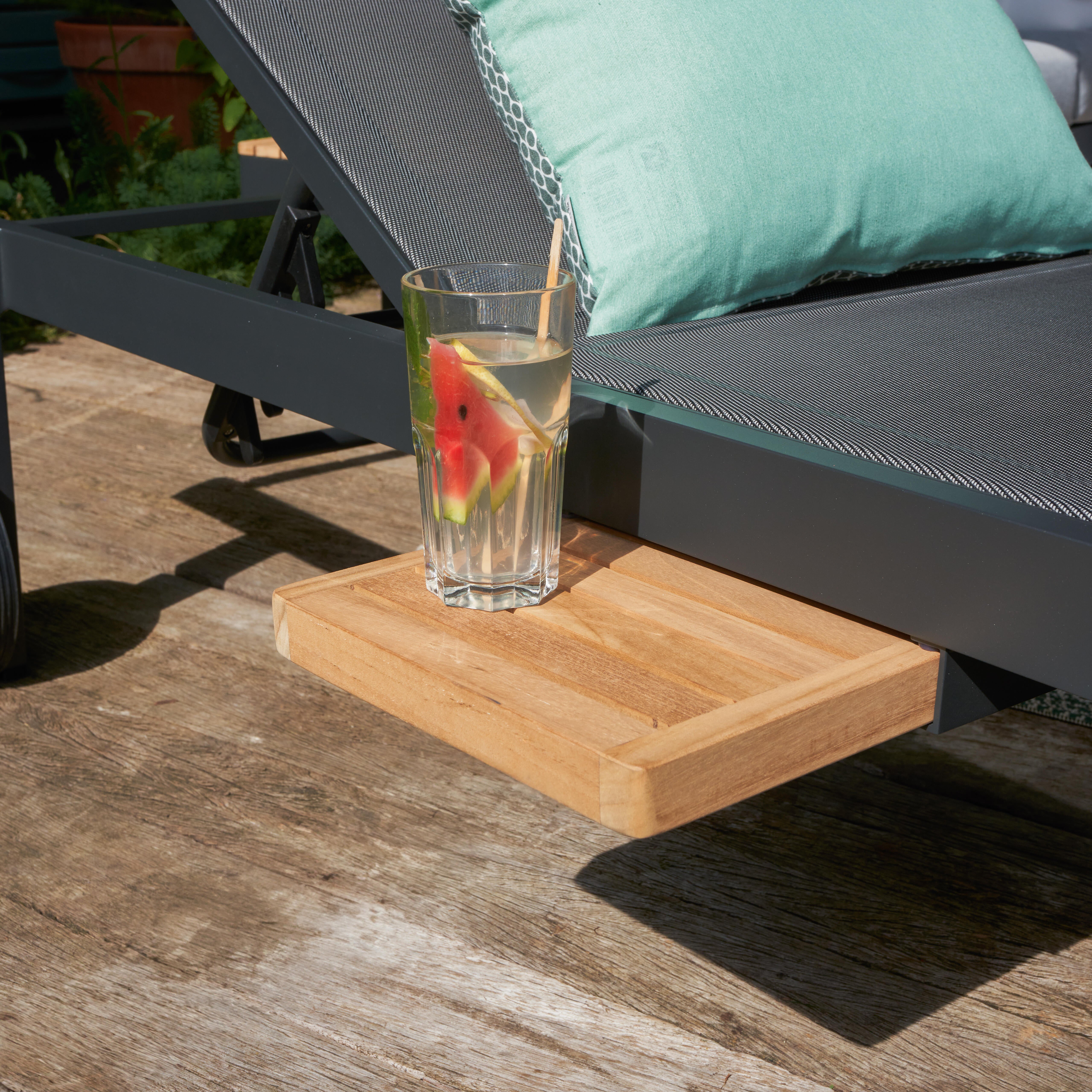 Lettino senza cuscino NATERIAL in alluminio grigio e seduta grigio - 4