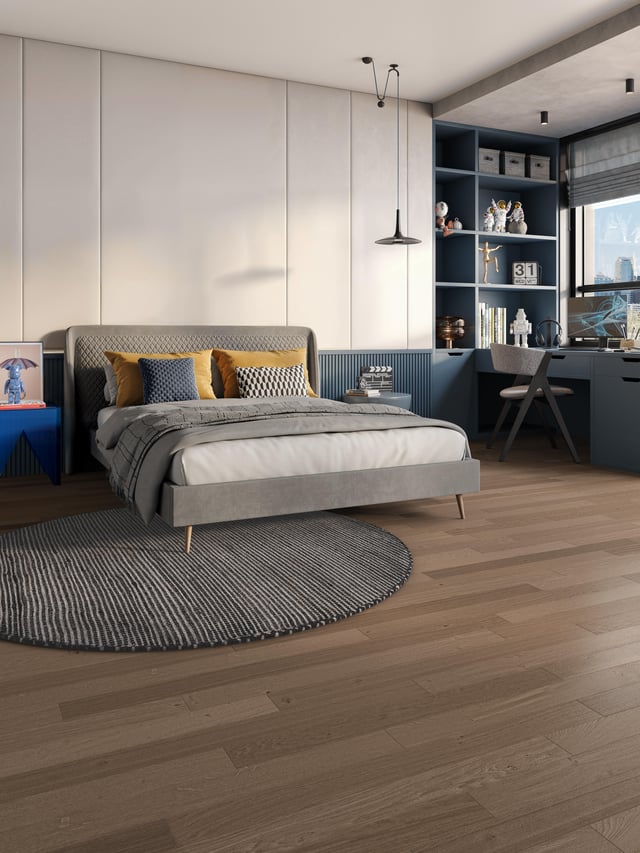 Parquet contrecollé chêne Badia noisette bohème vitrifié S BROCELIANDE, l.9 cm