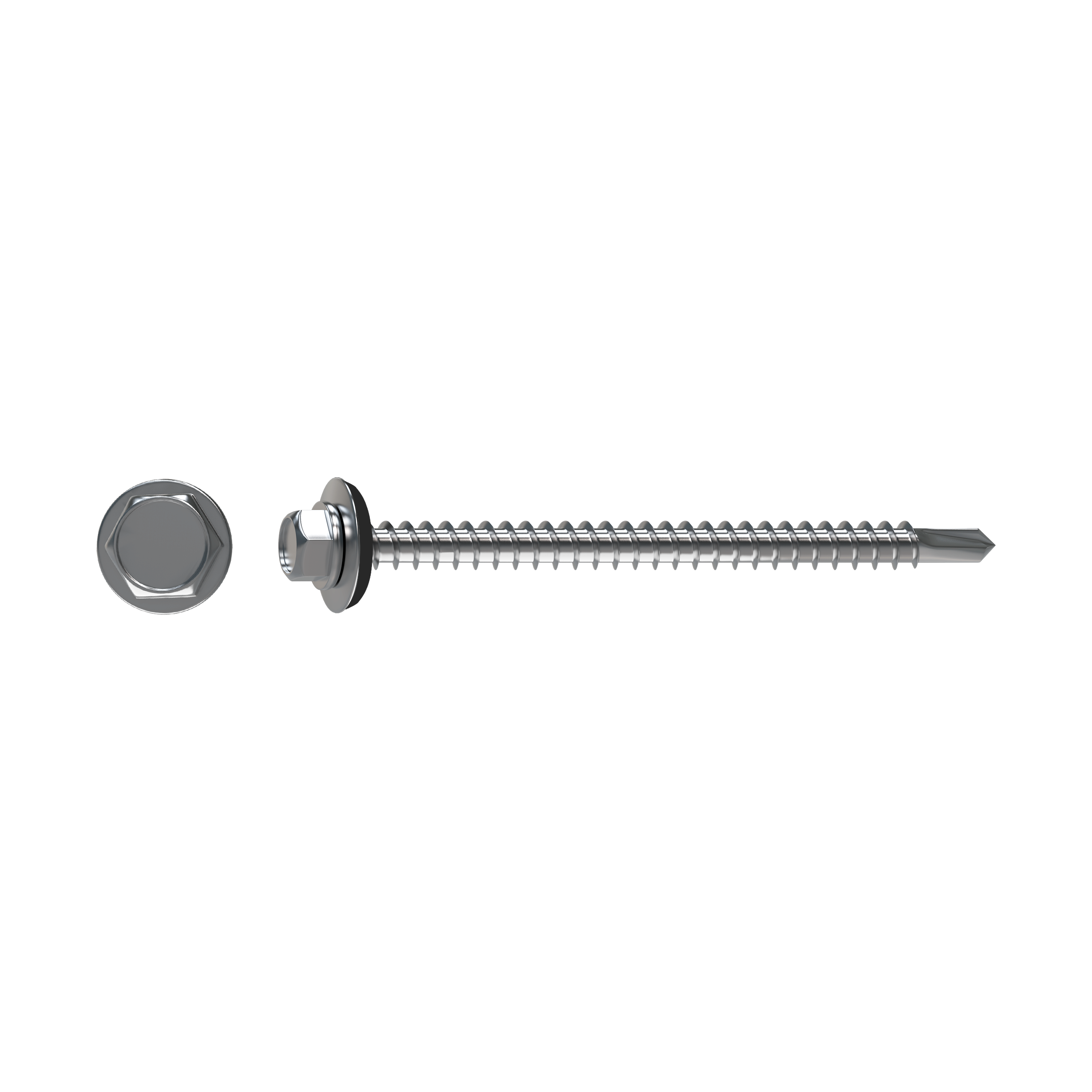 Caixa 50 Parafusos Autoroscantes Sextavado p/telha STANDERS inox a2 4.8x65 - 2