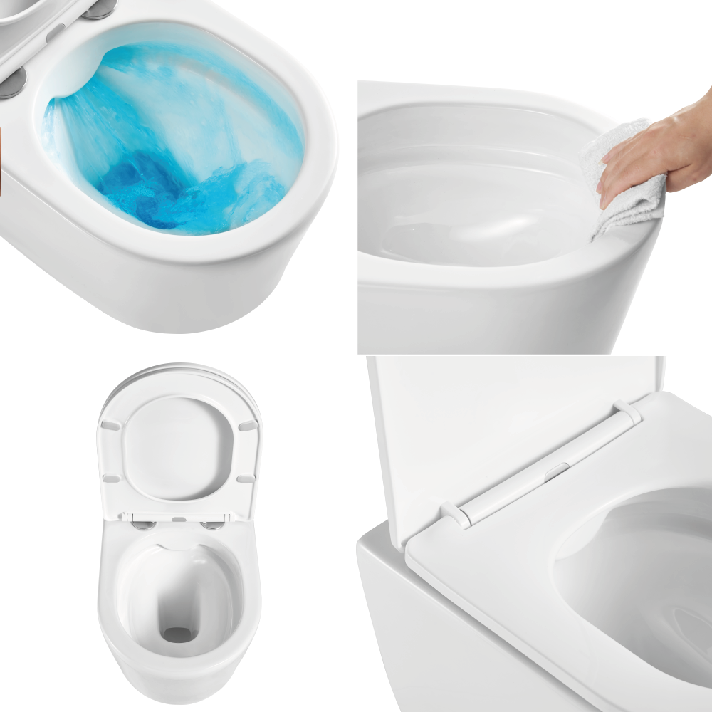 Pack WC suspendu mural et plaque GROHE Solido for SENSEA, cuvette SENSEA Easy - 4