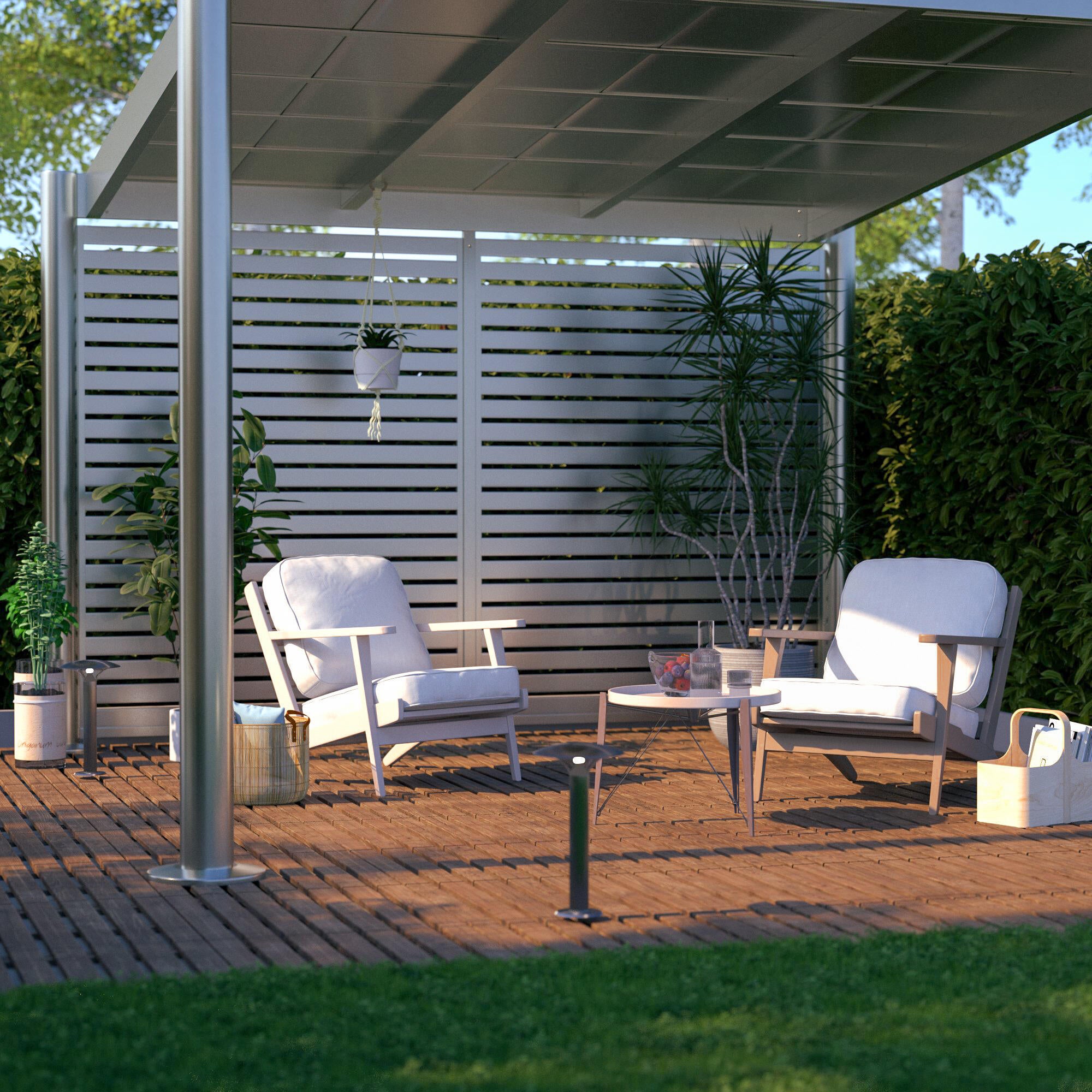 Baldosa madera de pino 50 x 50 cm y 30 mm marrón CERLAND clase de uso 3 - 2