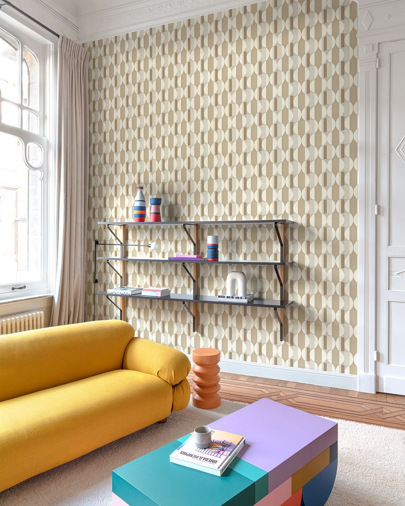 Papel pintado vinilo aplicación cola en pared abstracto luma marrón grandeco 53cmx10m lavable