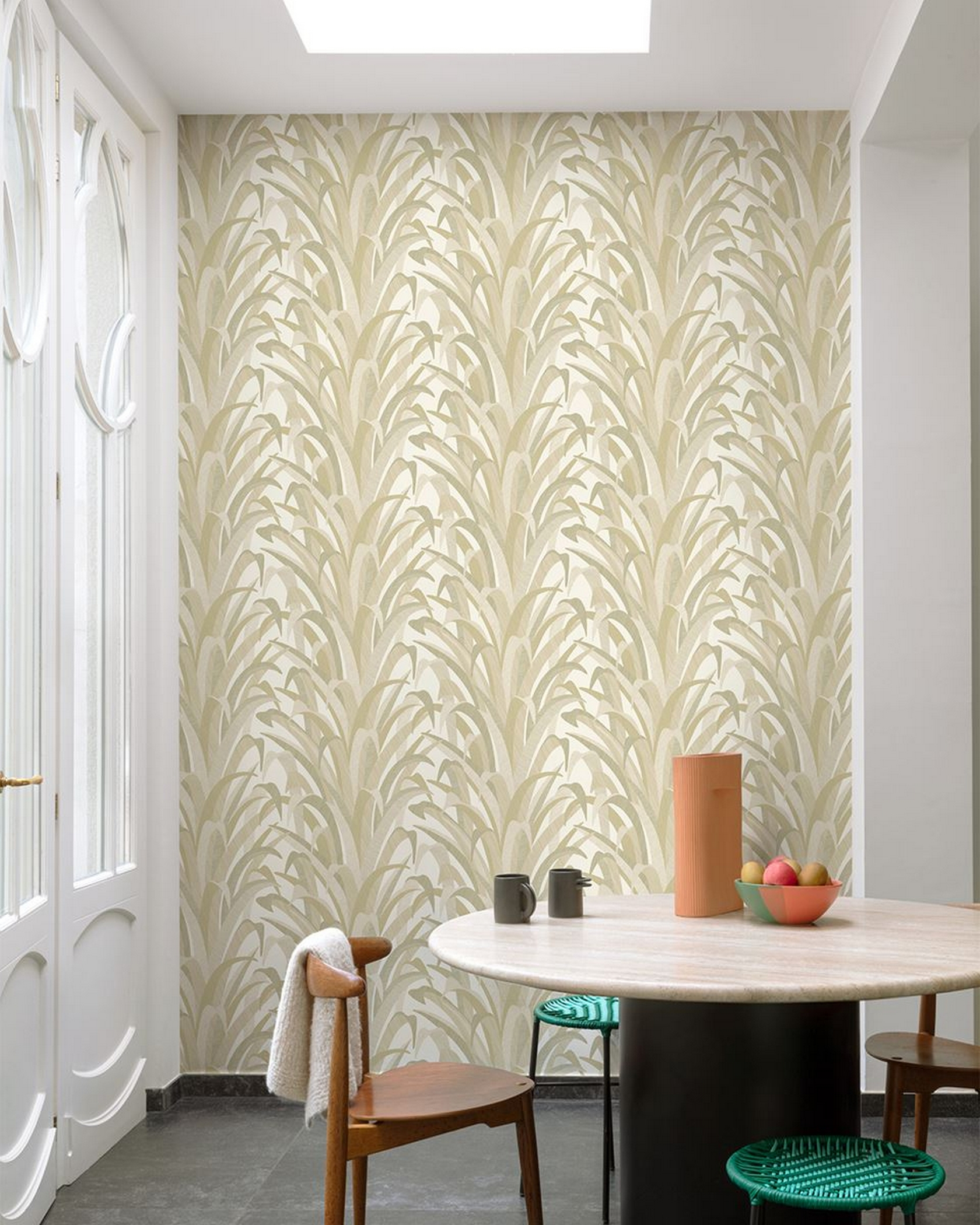 Papel pintado vinilo abstracto mimosa beige