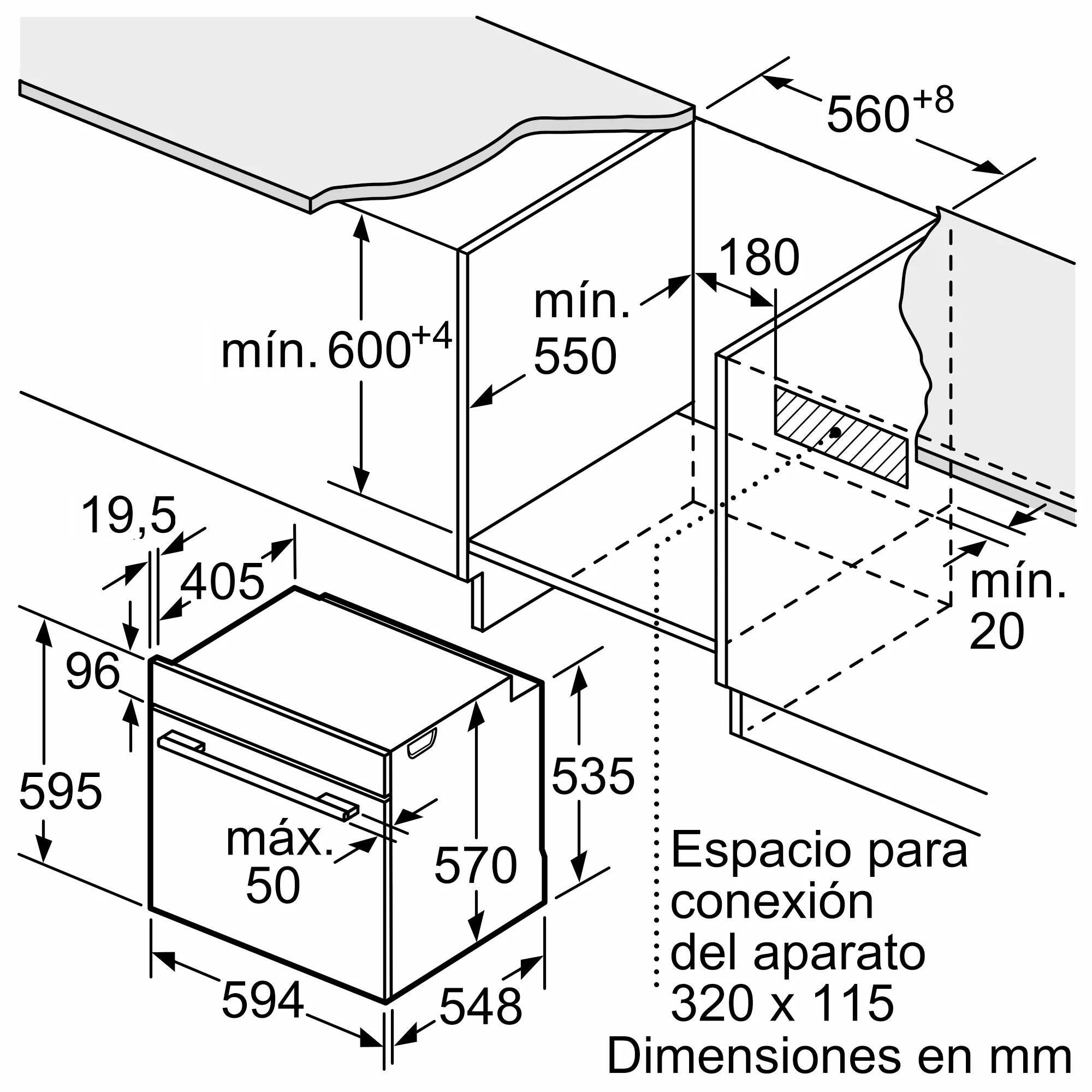 Forno multifunções 71L 59.4x54.8x59.5 cm preto Bosch HBA514S3 - 10
