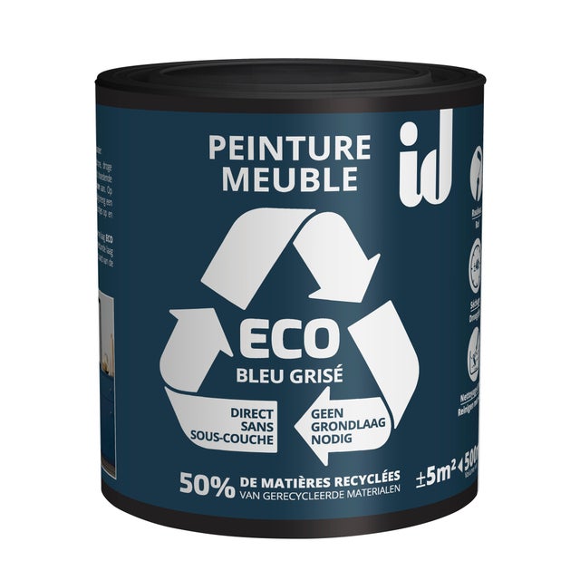 Peinture pour meuble velours bleu grisé 500 ml - ECO ID
