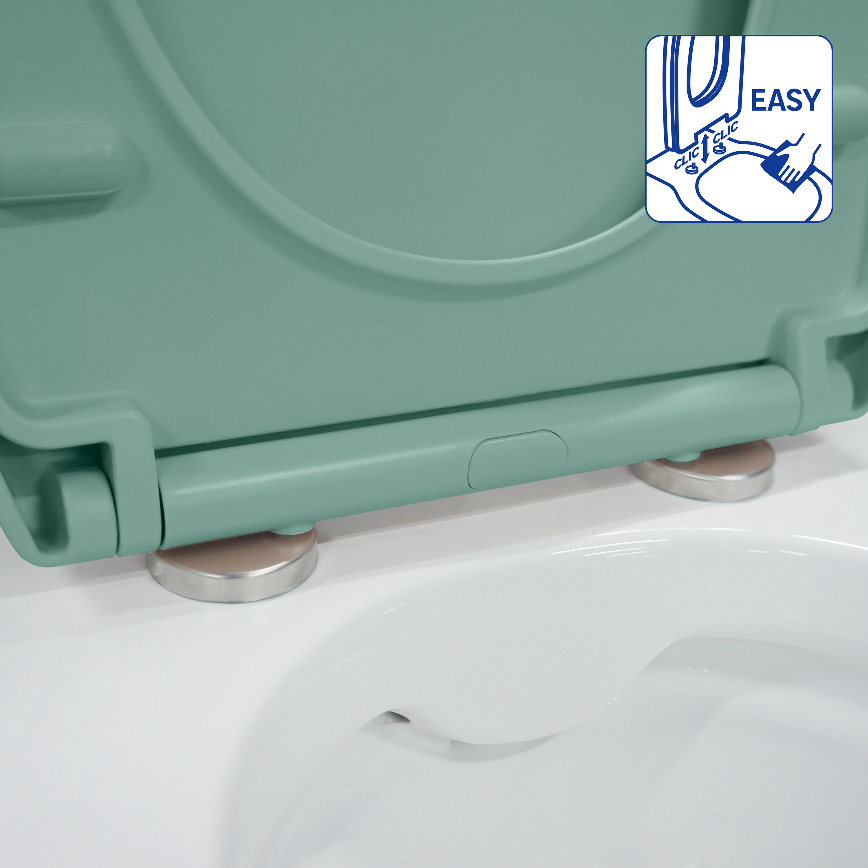 Abattant frein de chute polypropylène vert SENSEA Easy - 7