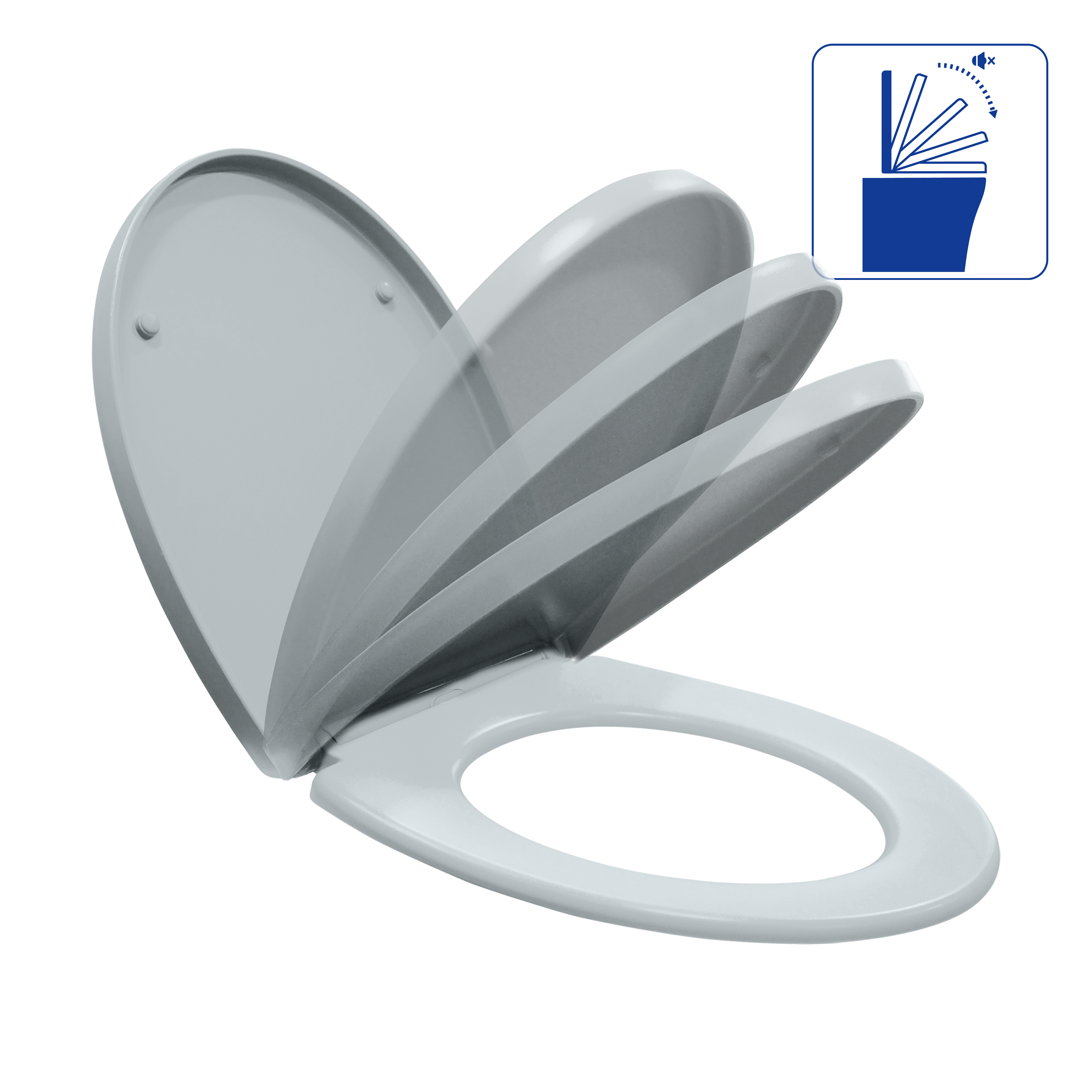 Abattant frein de chute polypropylène gris SENSEA Easy - 6