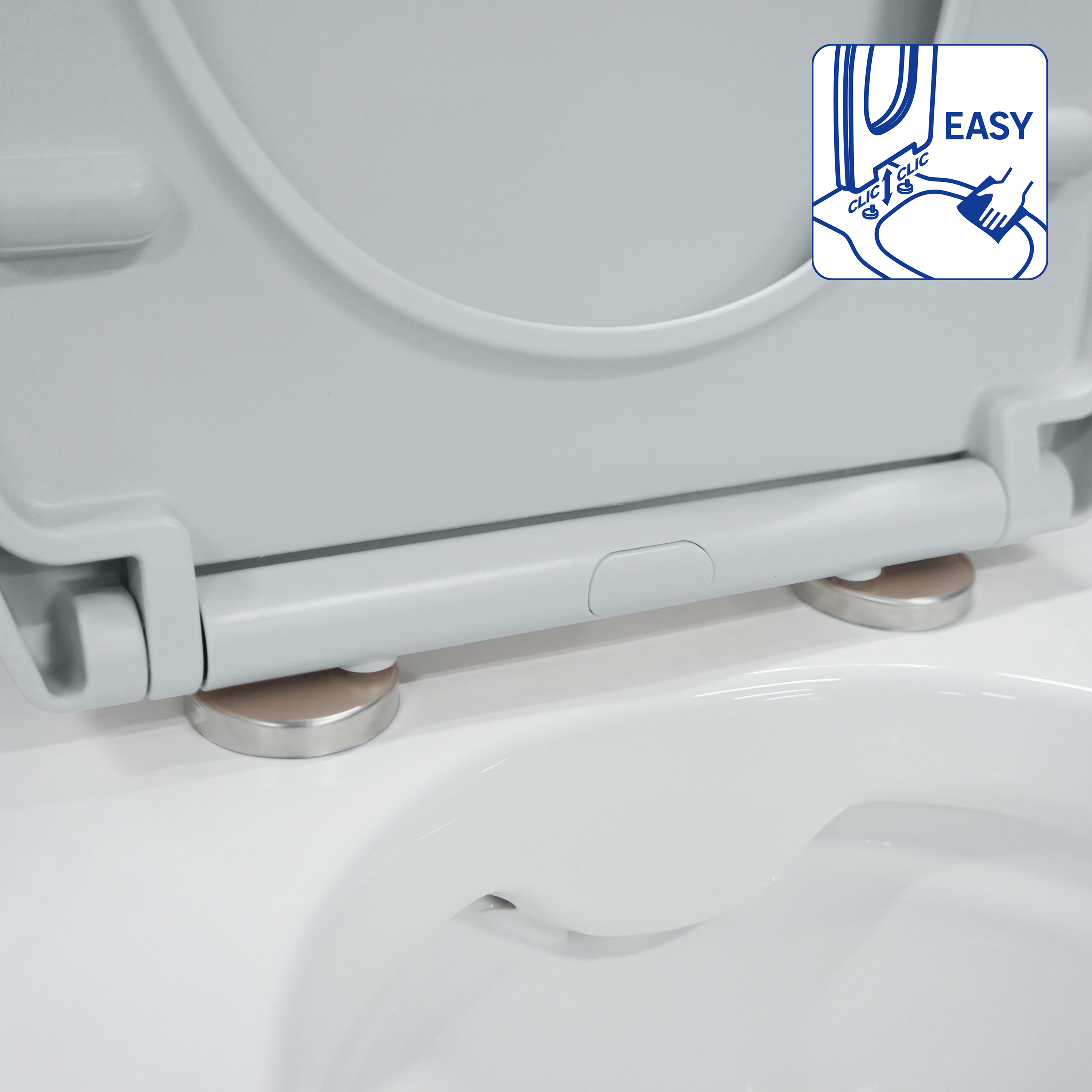 Abattant frein de chute polypropylène gris SENSEA Easy - 7