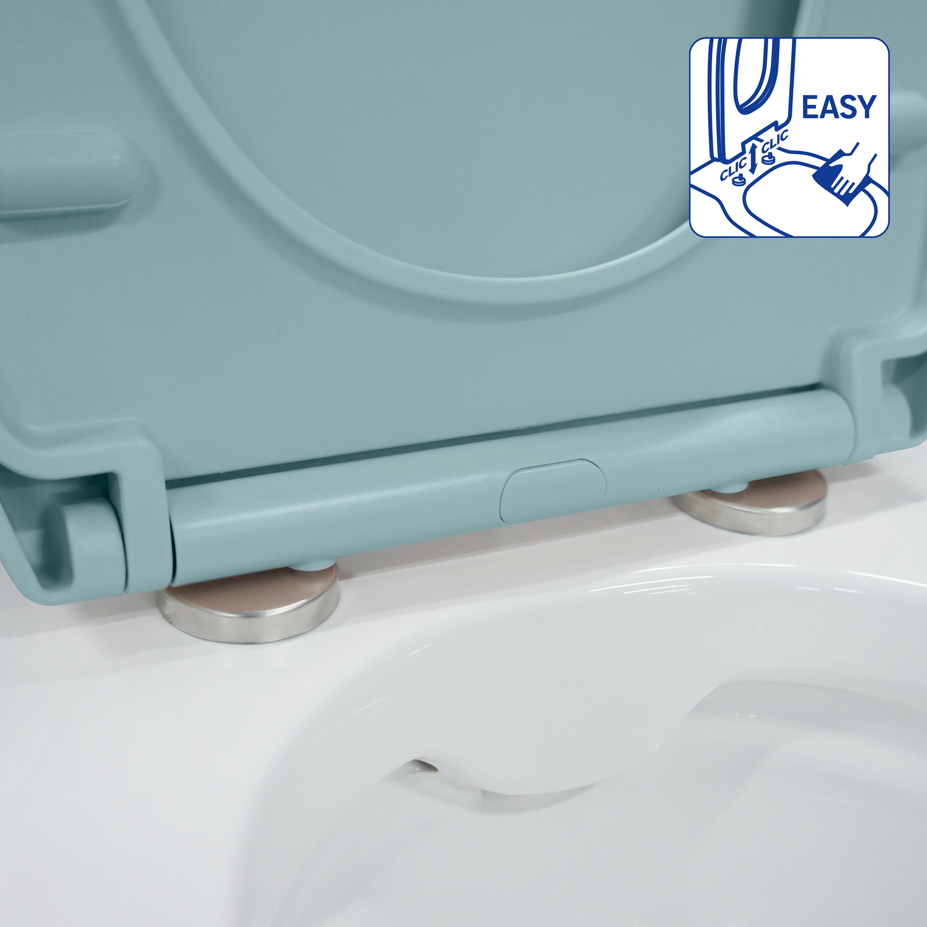 Abattant frein de chute polypropylène bleu SENSEA Easy - 7