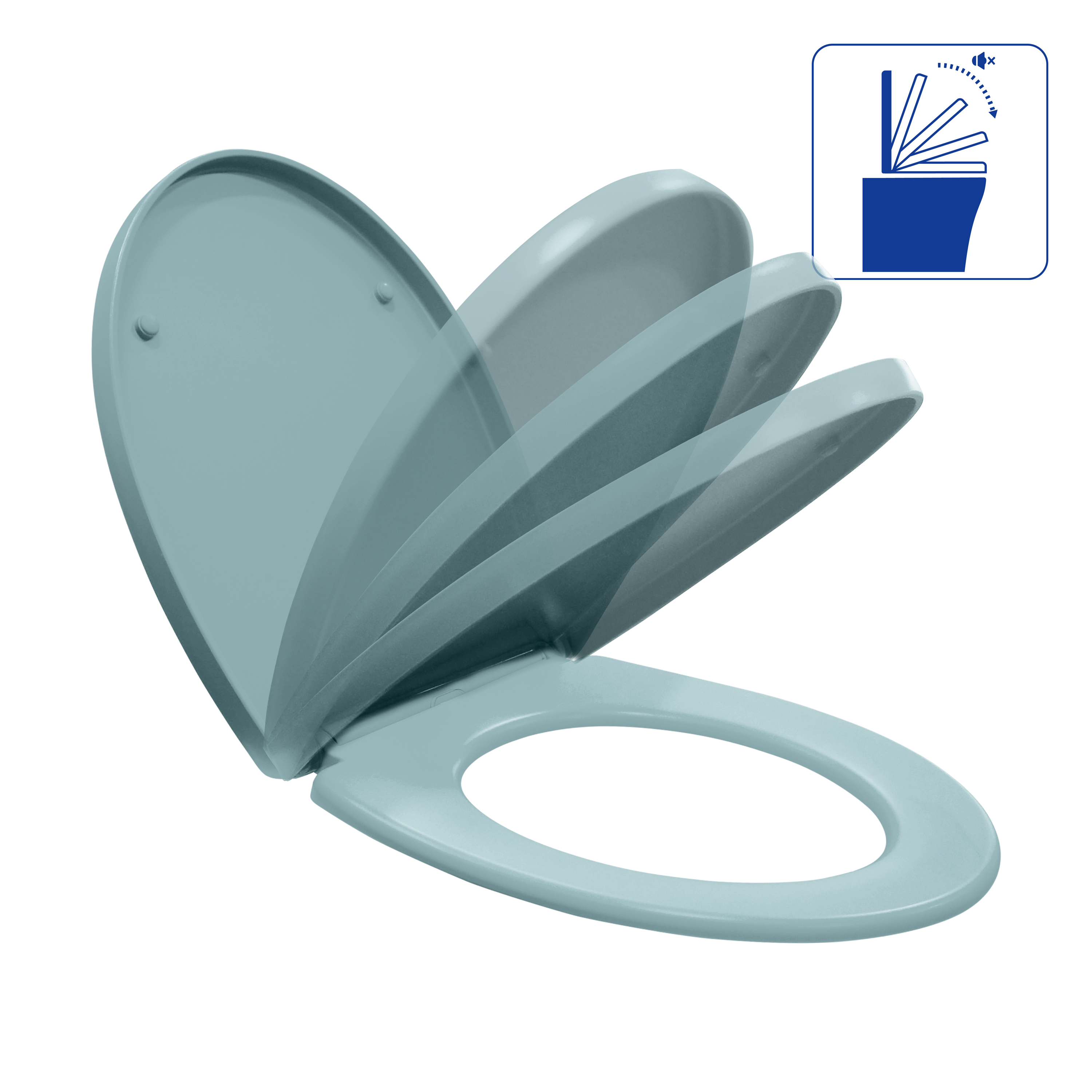 Abattant frein de chute polypropylène bleu SENSEA Easy - 5