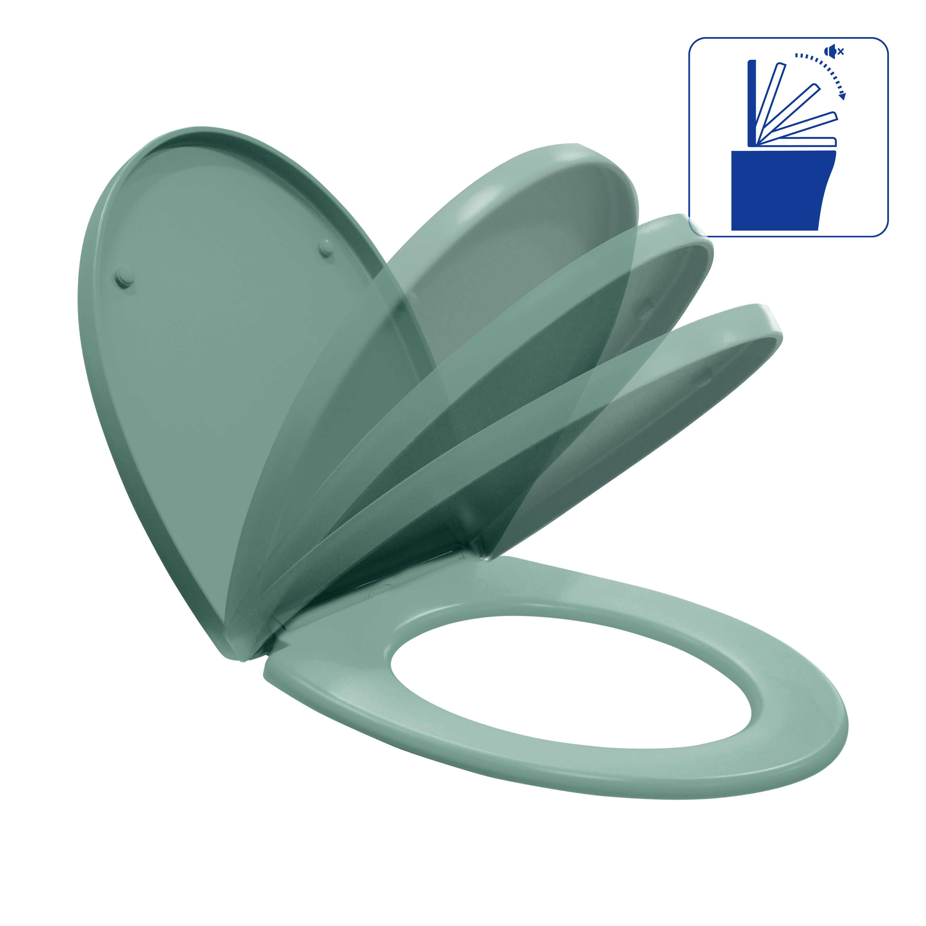 Abattant frein de chute polypropylène vert SENSEA Easy - 6