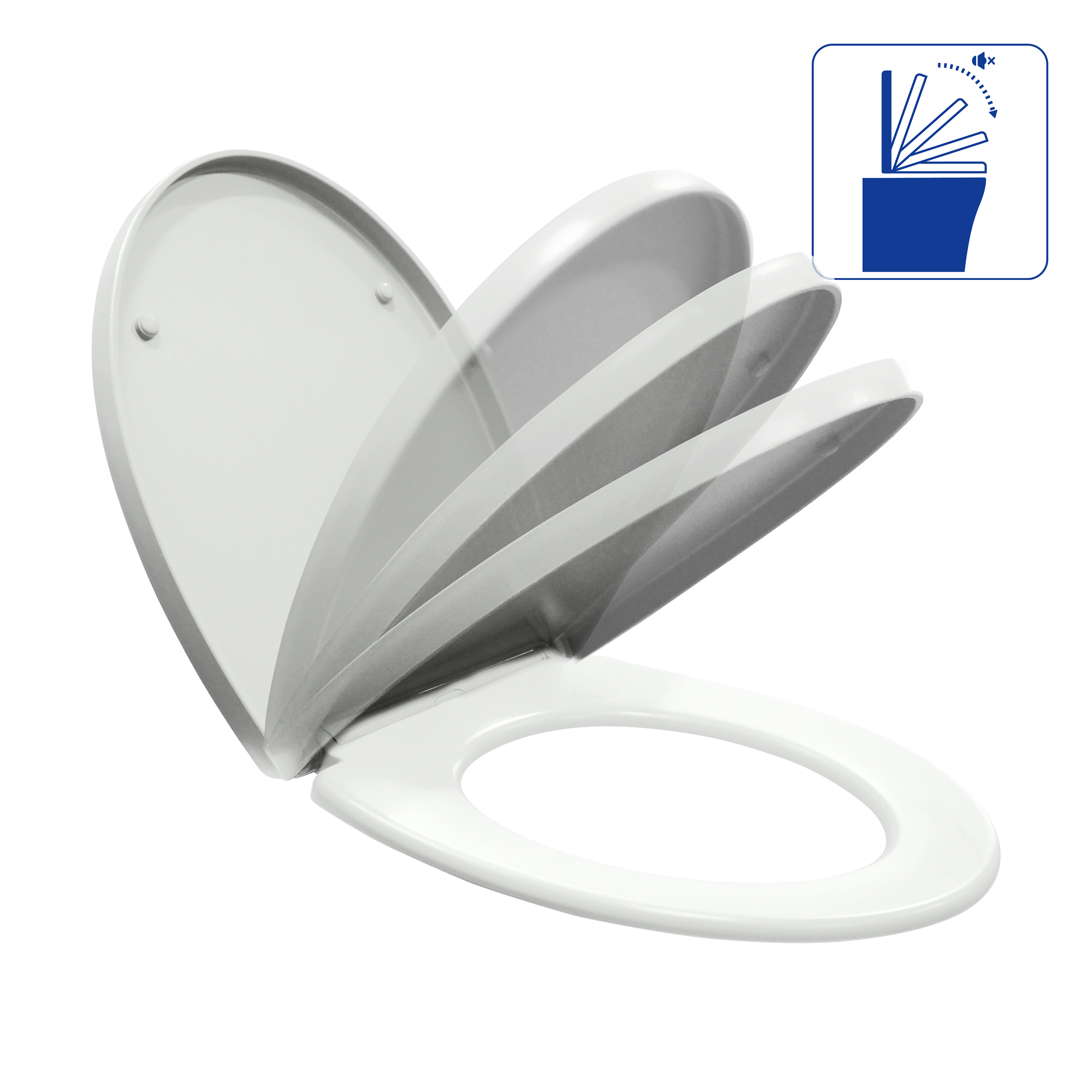 Abattant frein de chute polypropylène blanc SENSEA Easy - 6