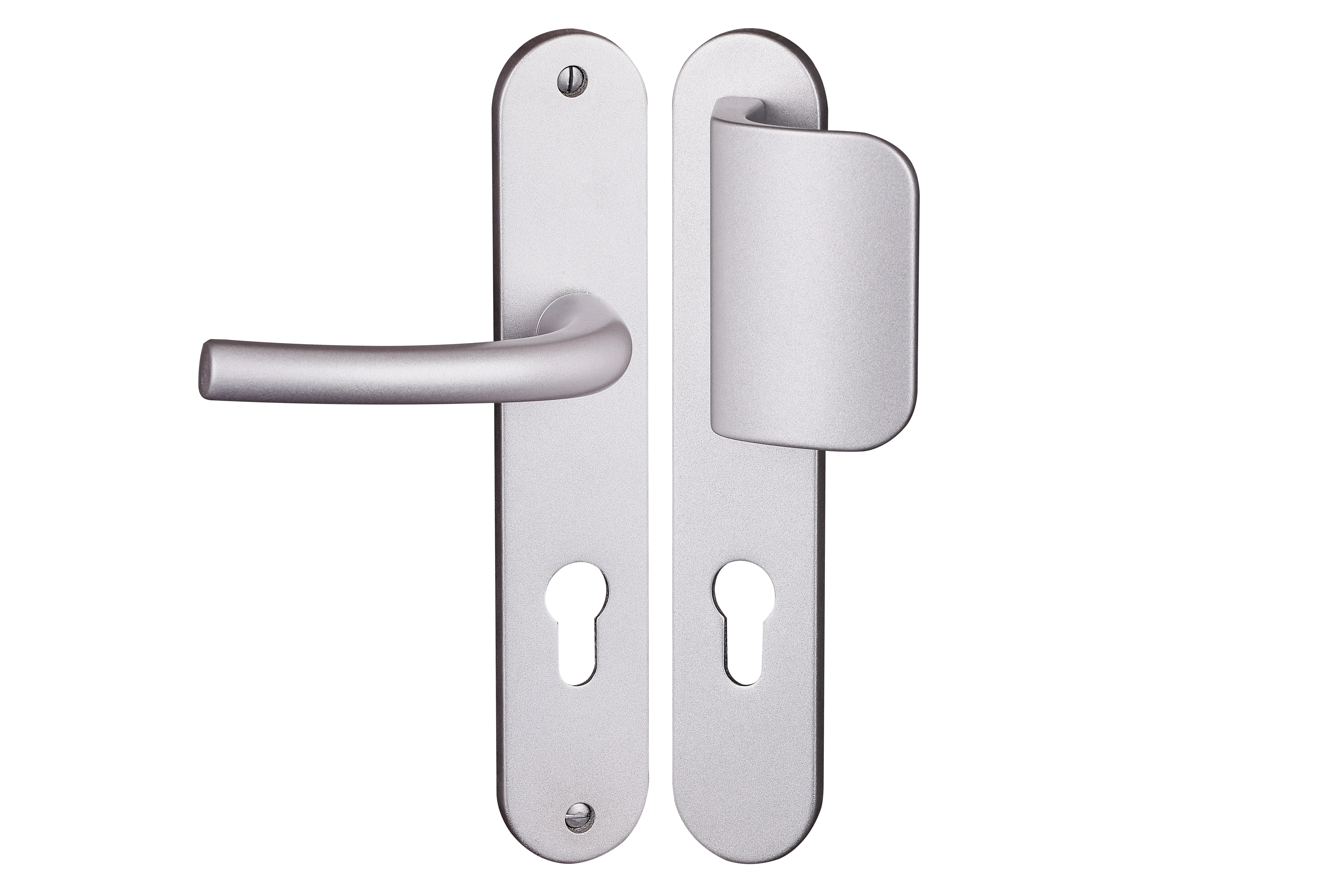 Poignée de porte sur plaque grise entraxe 195 mm Clé en I FIRME x2 - 2