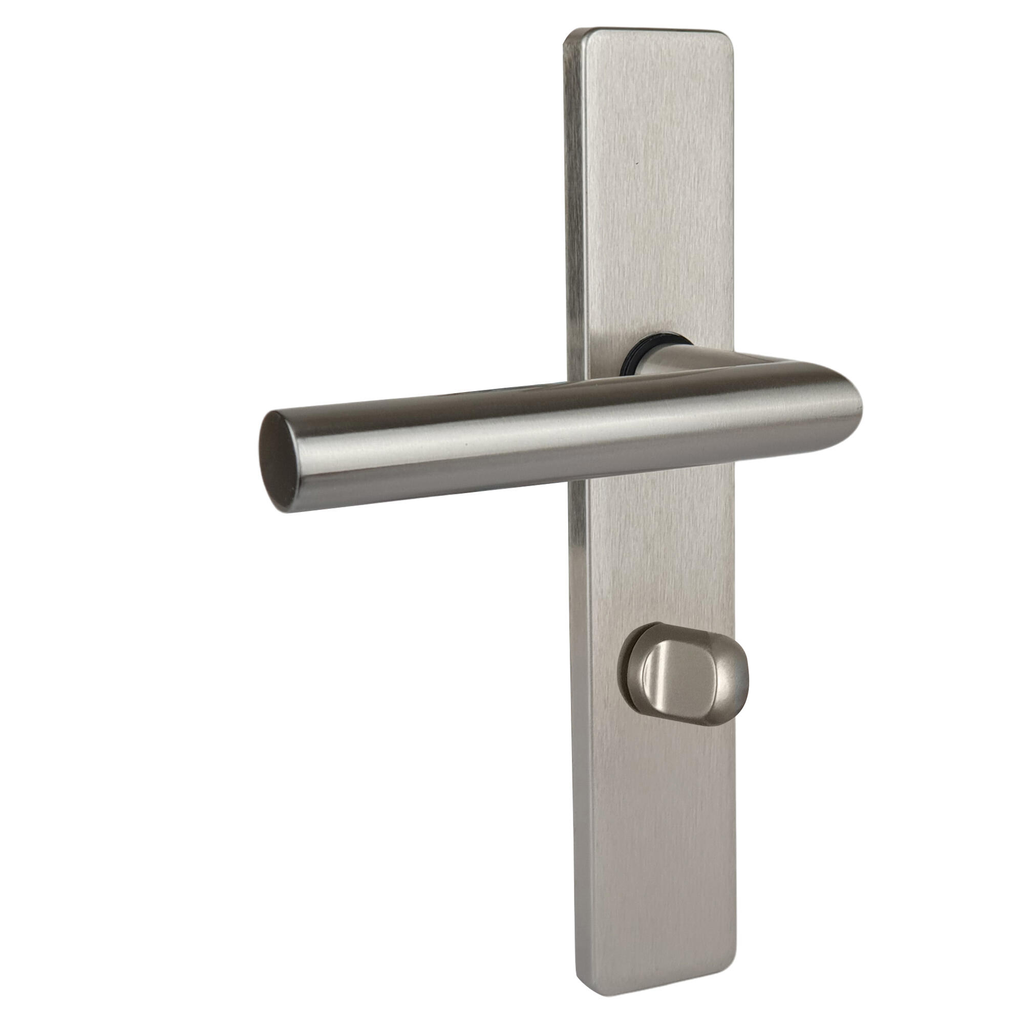 Poignée de porte sur plaque grise mat entraxe ajustable à condamnation EDISON DUALFIT x2 - 3
