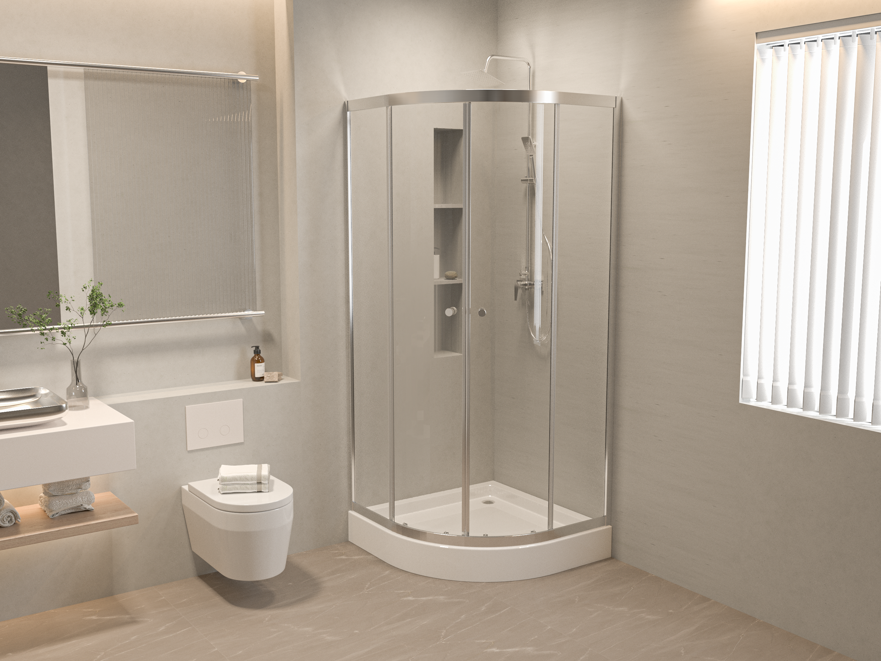 Kabina prysznicowa z brodzikiem Alfa 80x80x198 cm chrom Breezz - 4