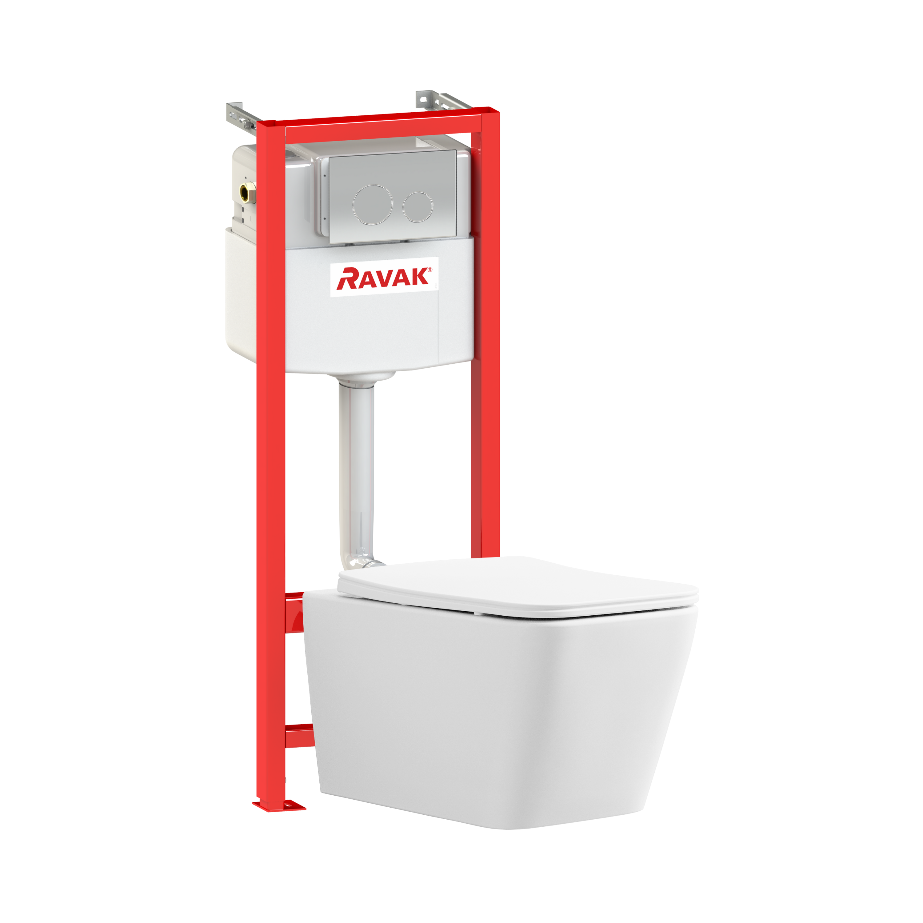 Zestaw podtynkowy WC z chromowanym przyciskiem Solar Ravak