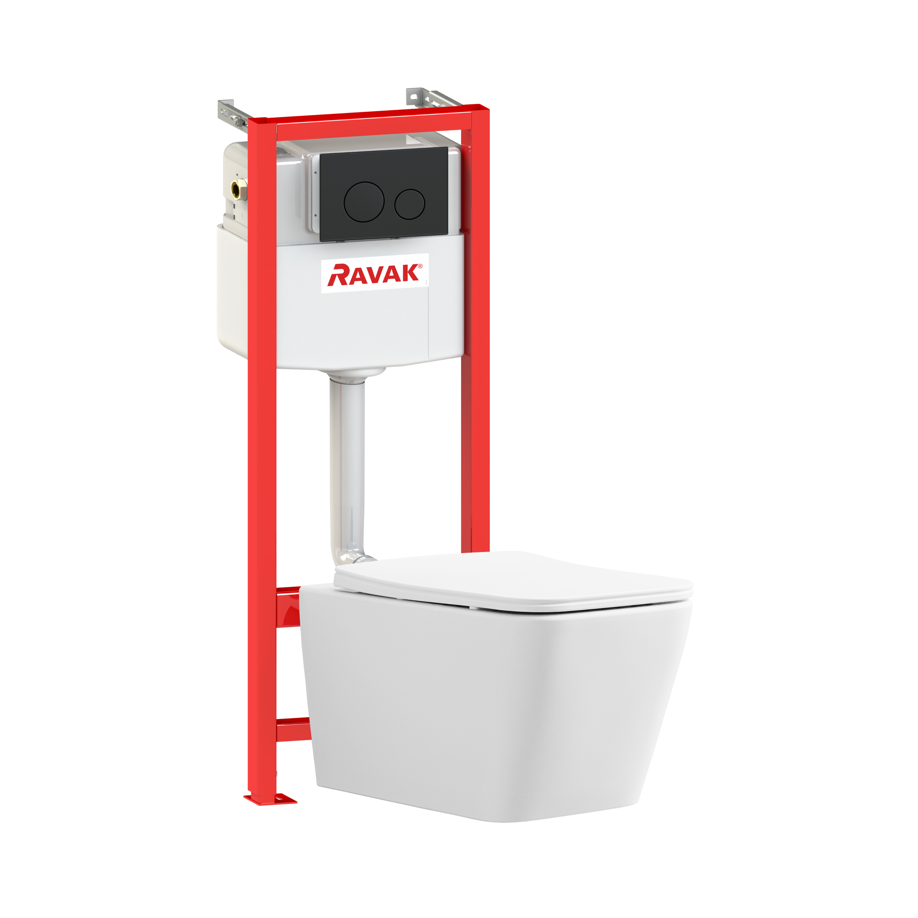 Zestaw podtynkowy WC z czarnym przyciskiem Solar Ravak