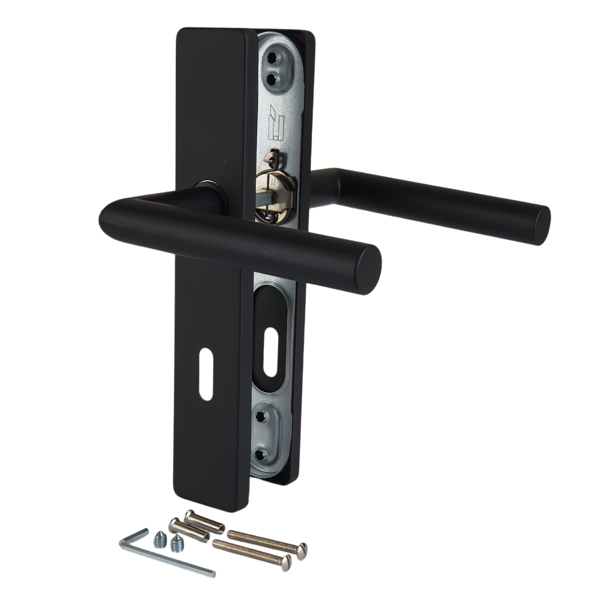 Poignée de porte noire entraxe ajustable Clé en L EDISON DUALFIT x2 - 3