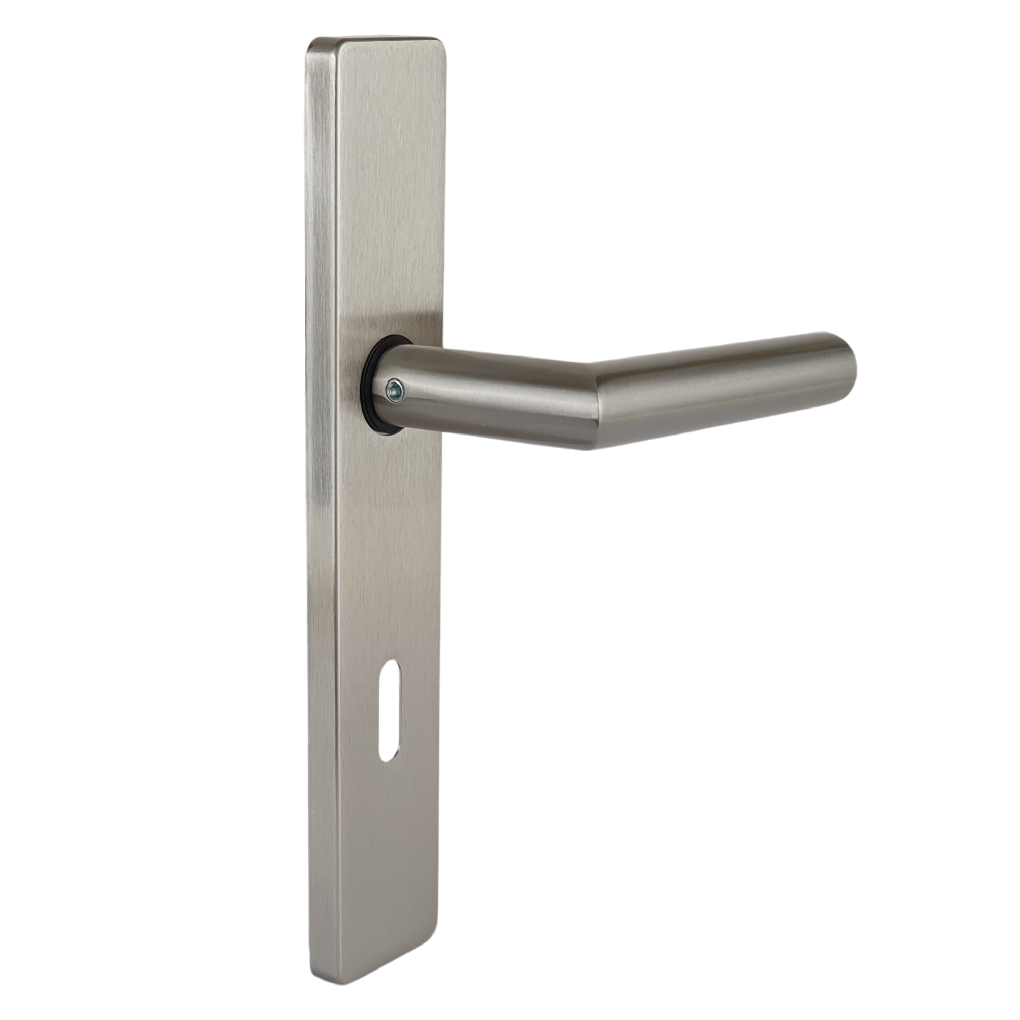 Poignée de porte sur plaque gris nickel mat entraxe ajustable Clé en L EDISON DUALFIT x2 - 4